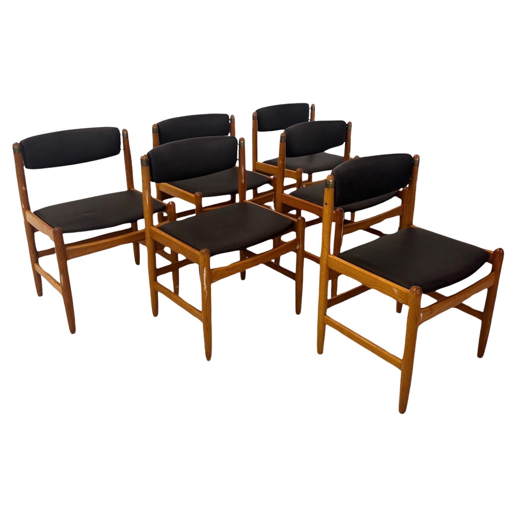 Ensemble de 6 chaises de salle à manger en Oak par Børge Mogensen pour Karl Andersson & Söner, années 1950 en vente