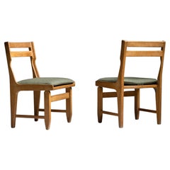 Set of '6' Oak Dining Chairs by Guillerme et Chambron France circa 1960