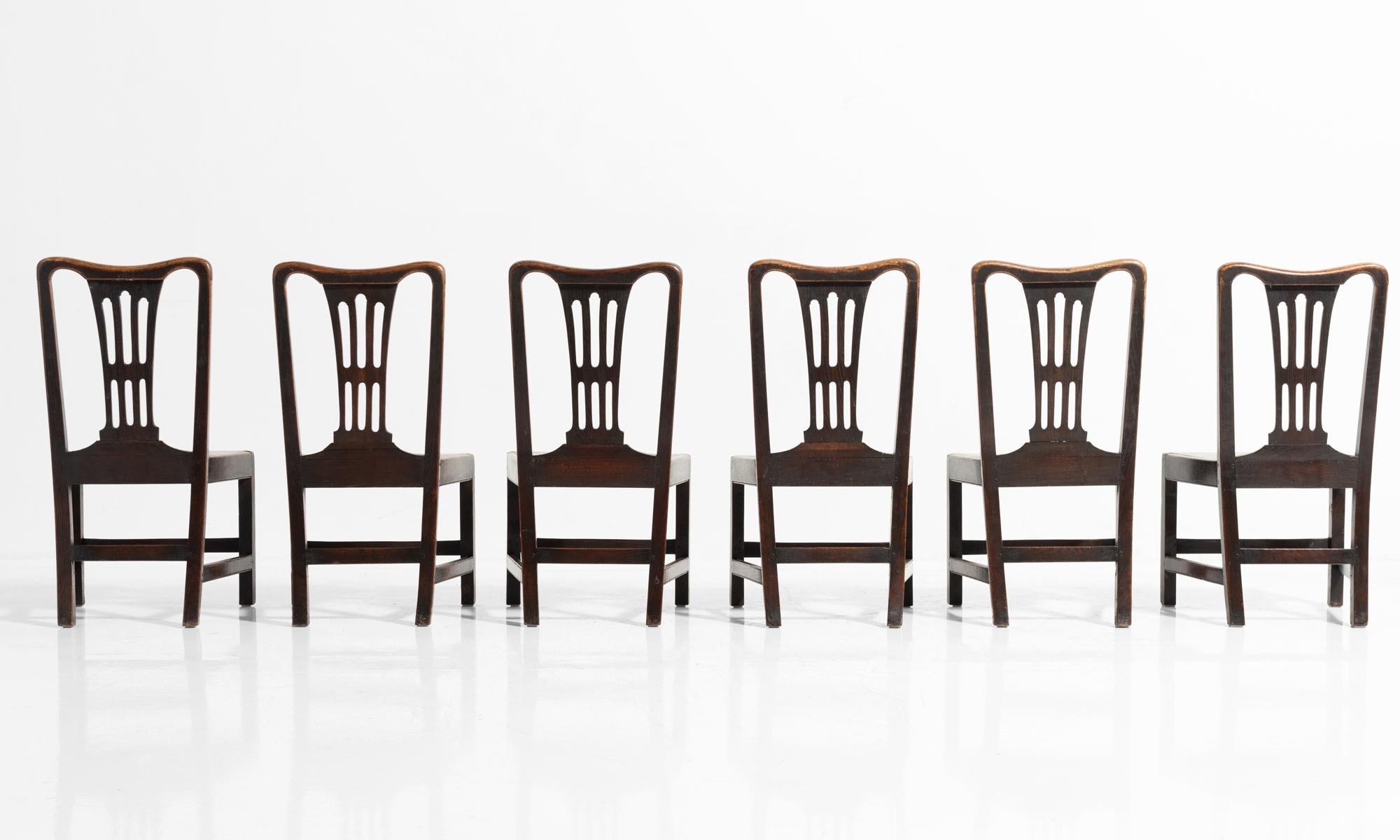 set of 6 oak dining chairs