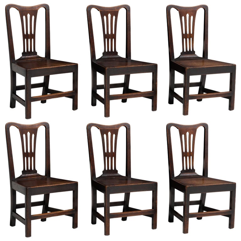 Set of '6' Oak Dining Chairs at 1stDibs