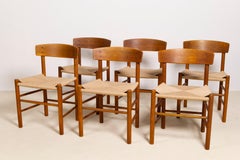 Set of 6 Oak dining chairs 'j39' by Borge Mogensen, 1960s