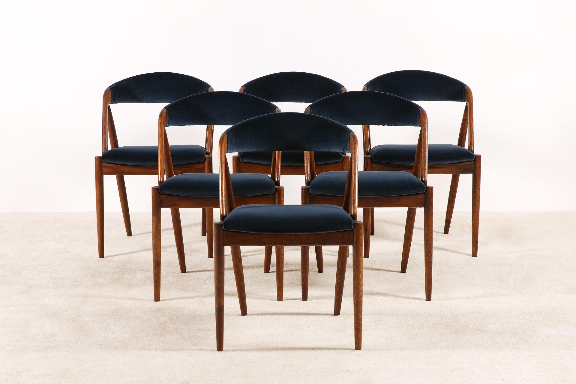 Mid-20th Century Set of 6 Oak Dinning Chairs by Kai Kristiansen, 1960s