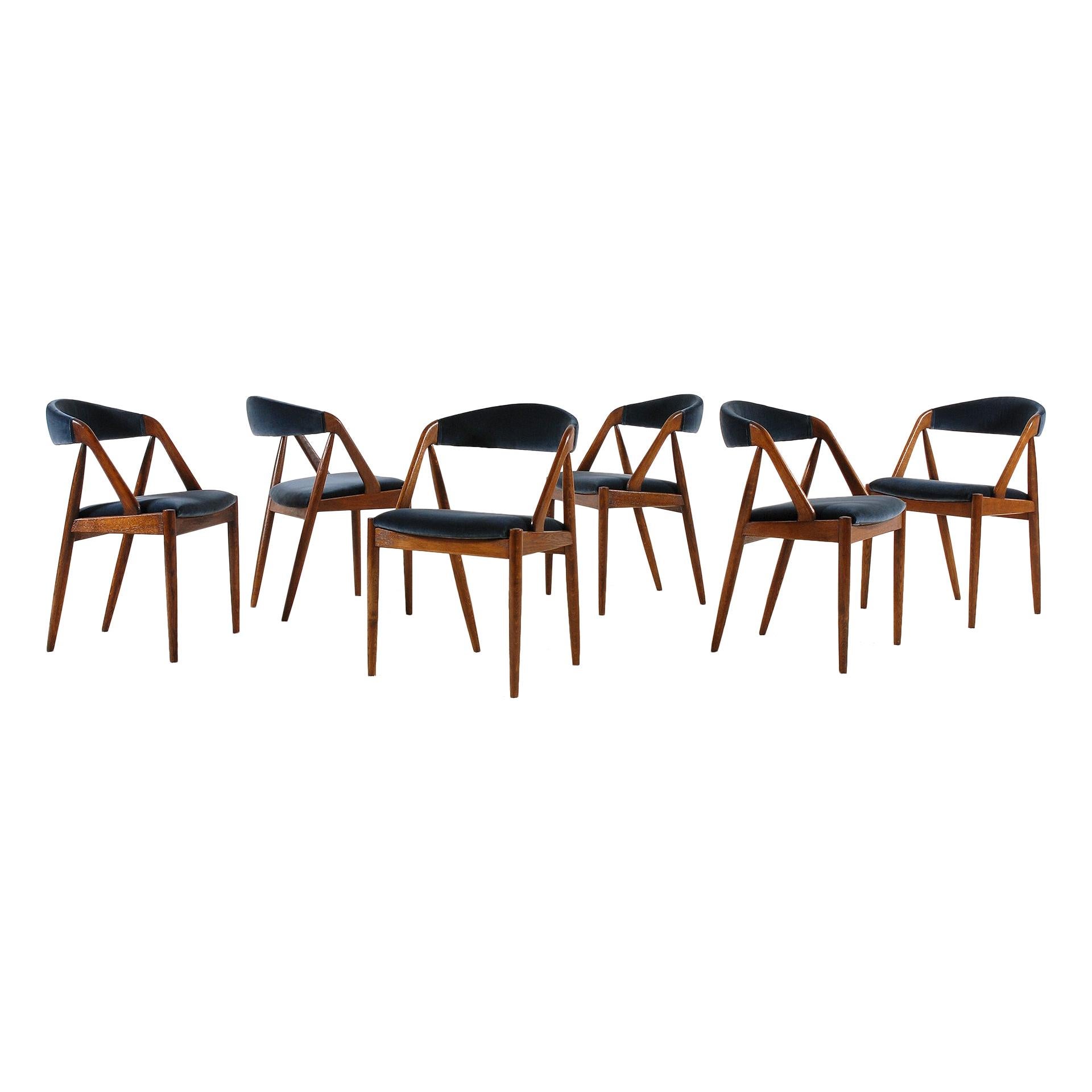 Set of 6 Oak Dinning Chairs by Kai Kristiansen, 1960s