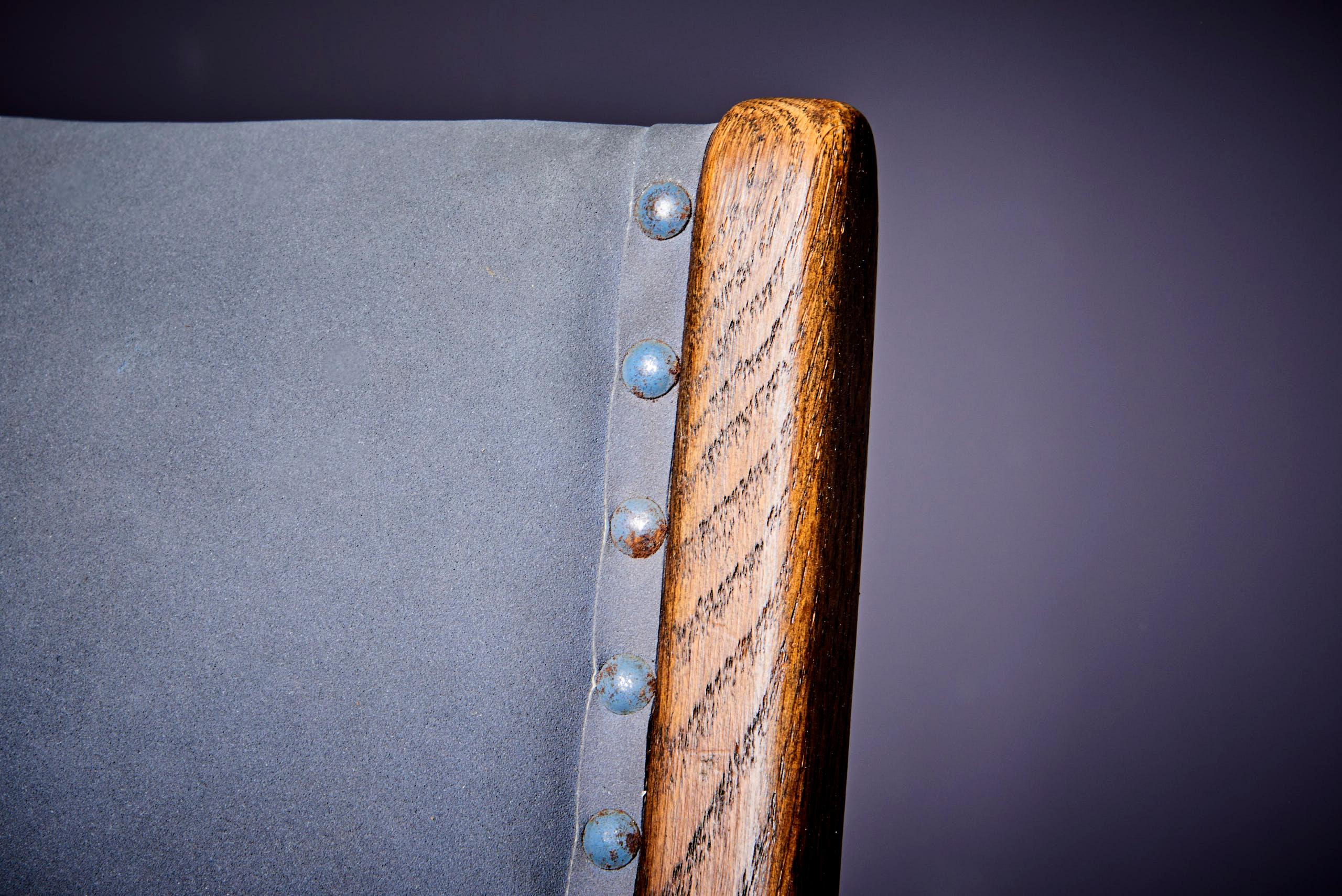 Ensemble de 6 chaises grises en chêne de Johannes Krahn, intérieur original du Bundestag en vente 3