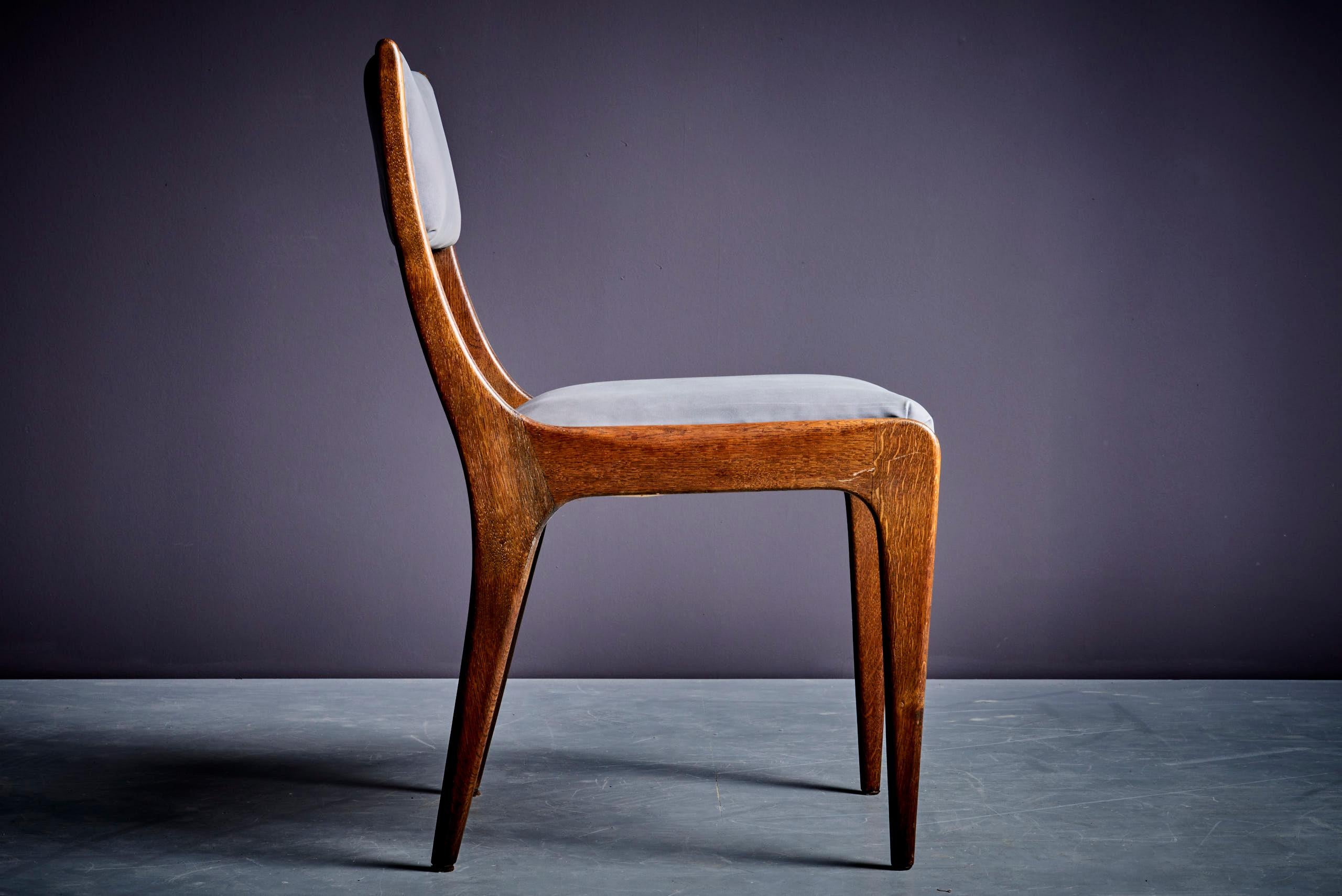 Ensemble de 6 chaises grises en chêne de Johannes Krahn, intérieur original du Bundestag Abîmé - En vente à Berlin, DE