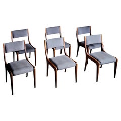 Set of 6 Oak Grey Chairs by Johannes Krahn, original interior from the Bundestag