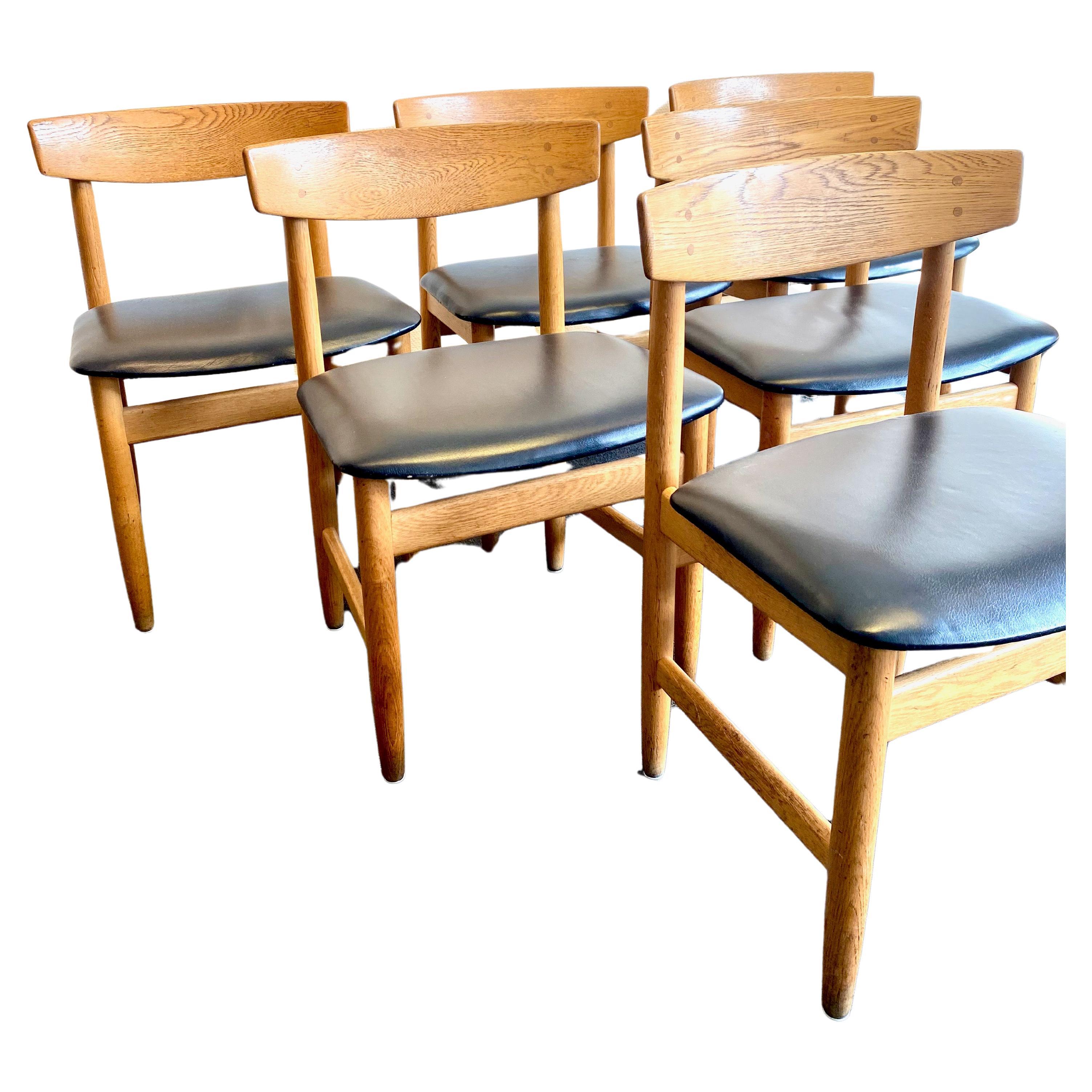 Set of 6 oak Öresund chairs by Börge Mogensen