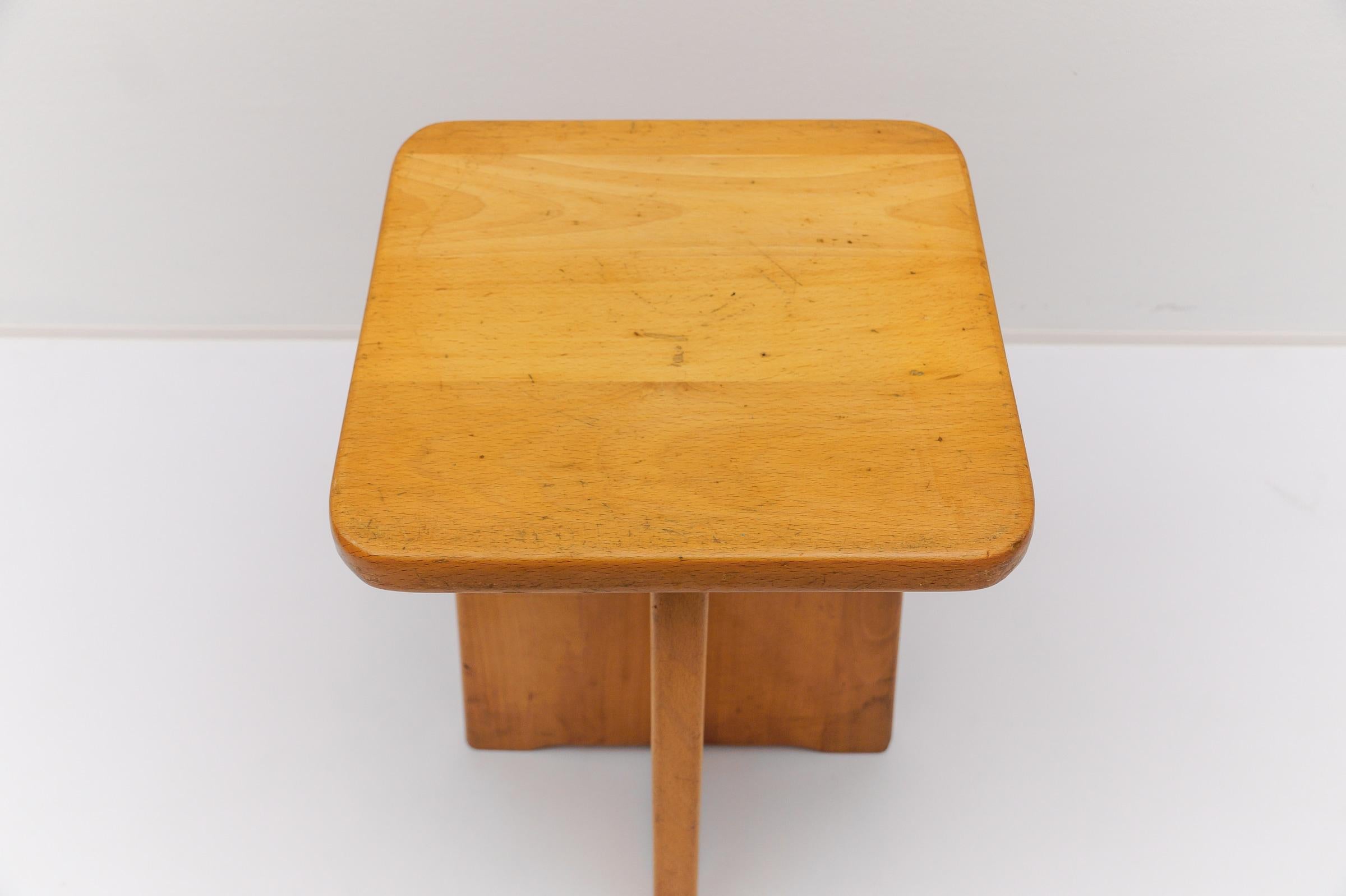 Set of 6 Oak Stools in the Style of Pierre Chapo, France, 1960s For Sale 7