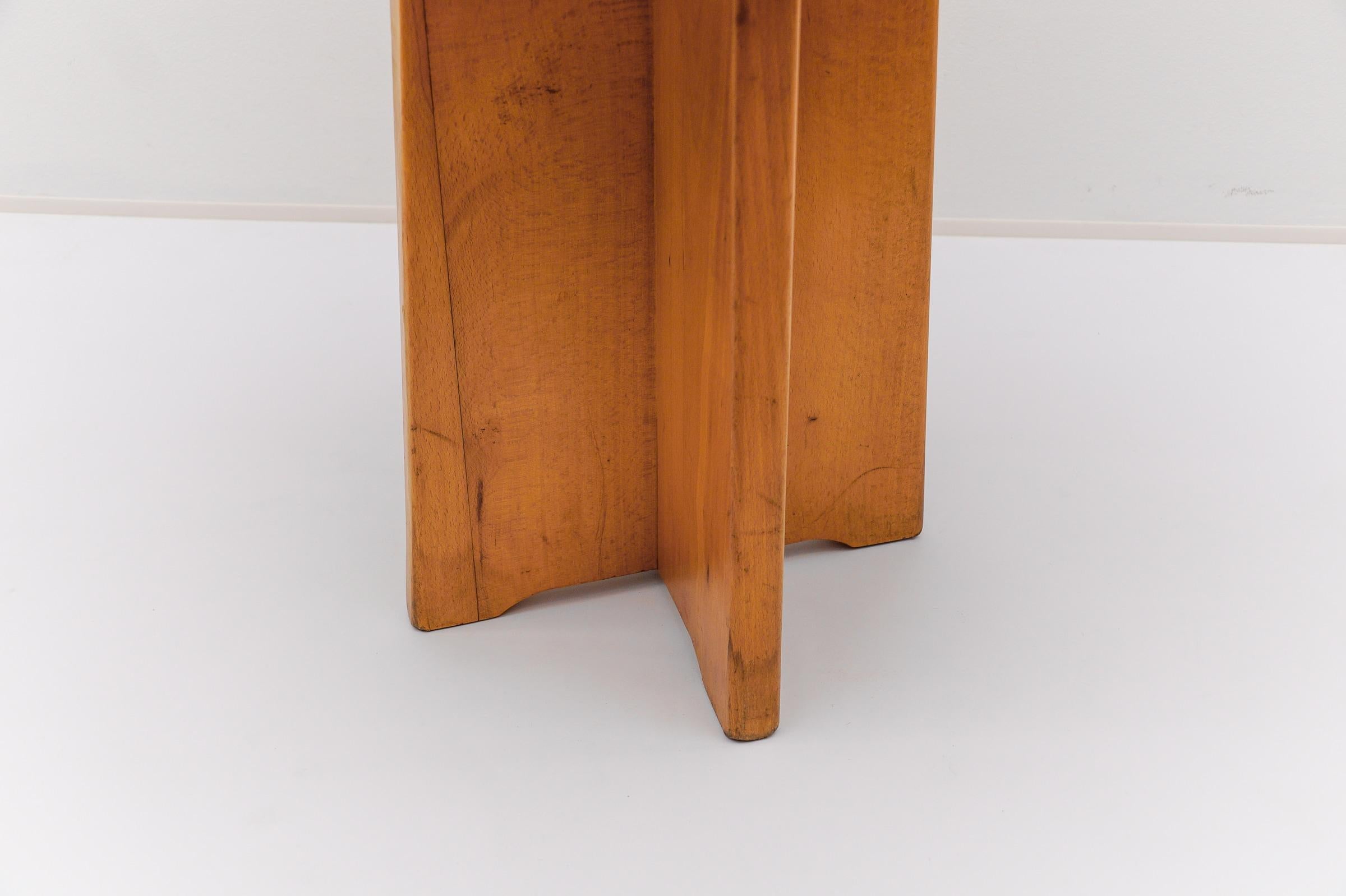 Set of 6 Oak Stools in the Style of Pierre Chapo, France, 1960s For Sale 8