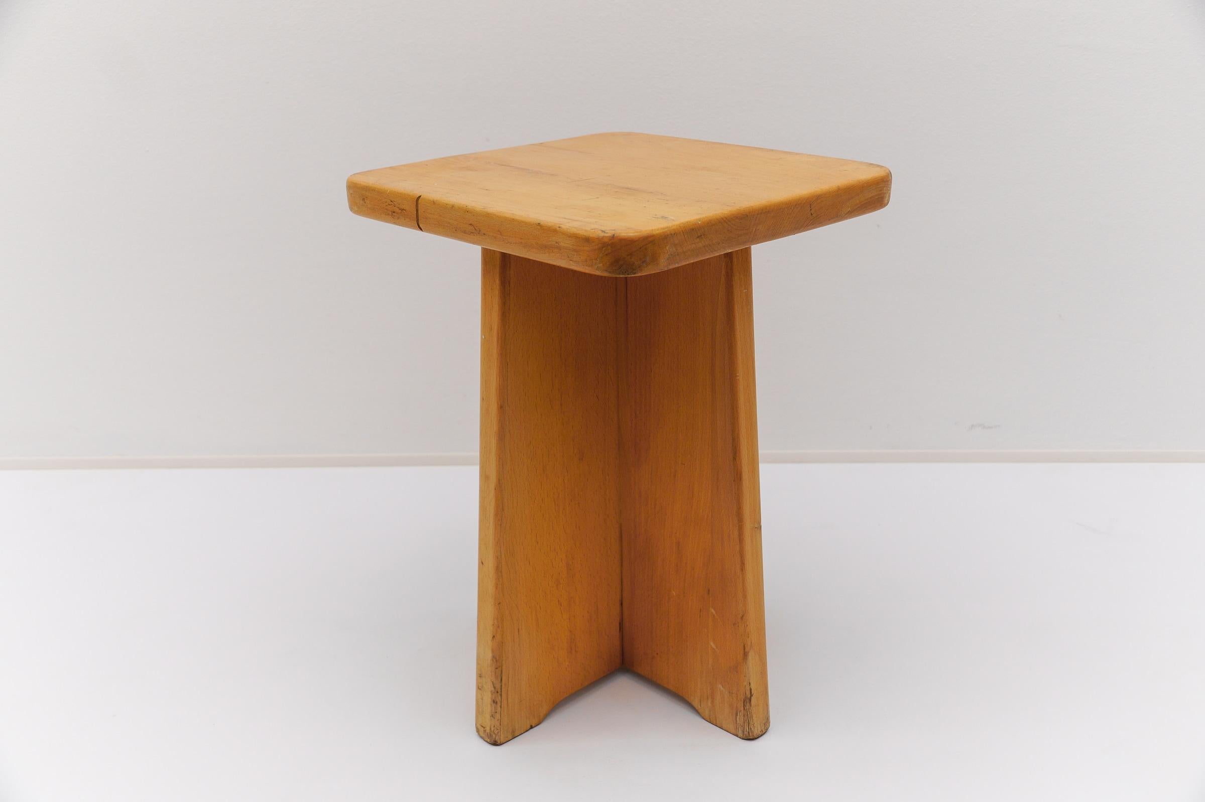 Set of 6 Oak Stools in the Style of Pierre Chapo, France, 1960s For Sale 12