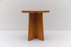 Set of 6 Oak Stools in the Style of Pierre Chapo, France, 1960s