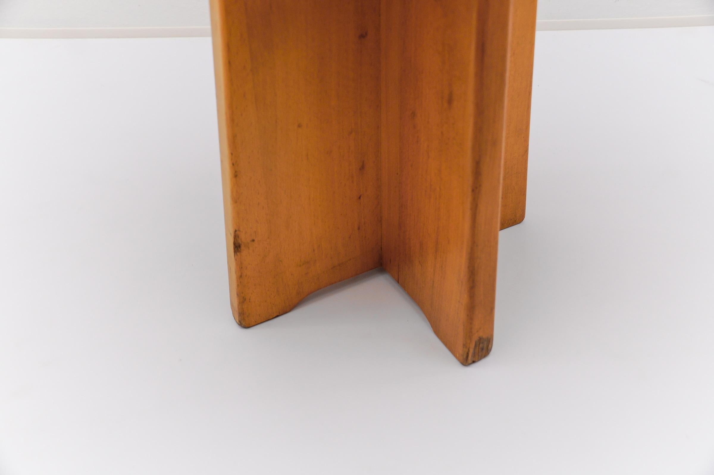 Set of 6 Oak Stools in the Style of Pierre Chapo, France, 1960s For Sale 2