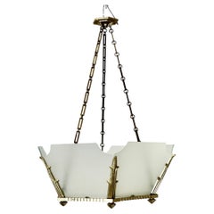 Set of 6 Odeon Style Opalescent Hanging Light Shades  Stylish Art Deco