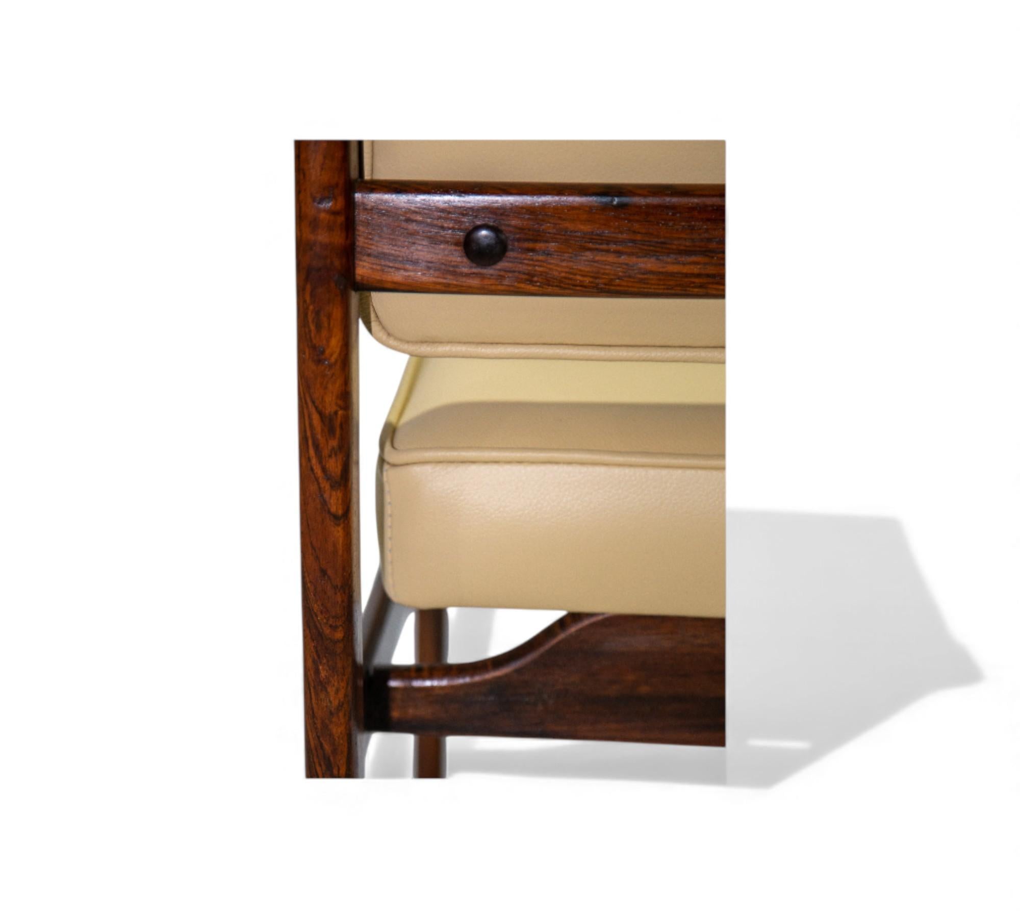 Set of 6 of “Marco” Chairs in Hardwood & Leather, Sergio Rodrigues, 1960s in vendita 3