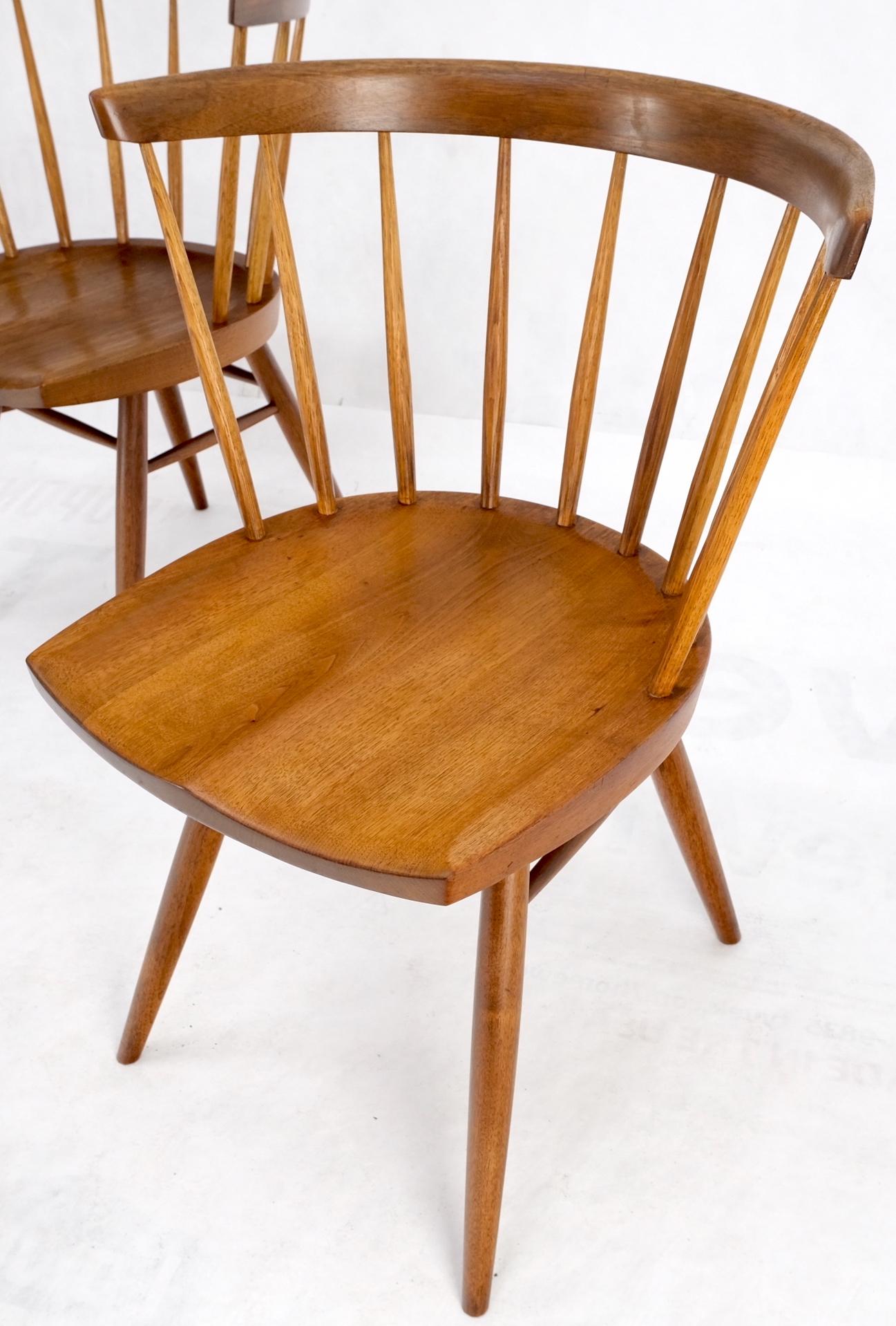 Set of 6 Oiled Walnut Spindle Back Dining Chairs by George Nakashima For Sale 11