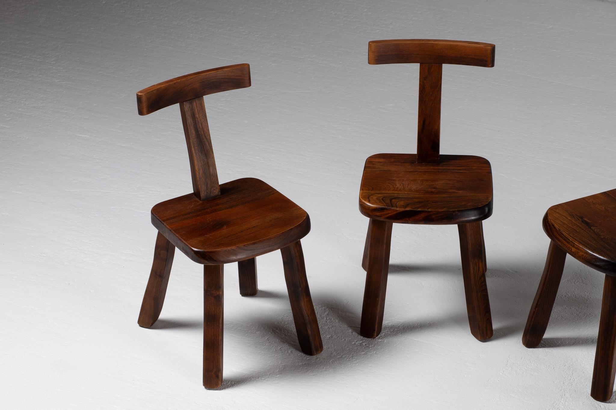 Set of 6 Olavi Hänninen Solid Wood Chairs - T chairs en vente 3