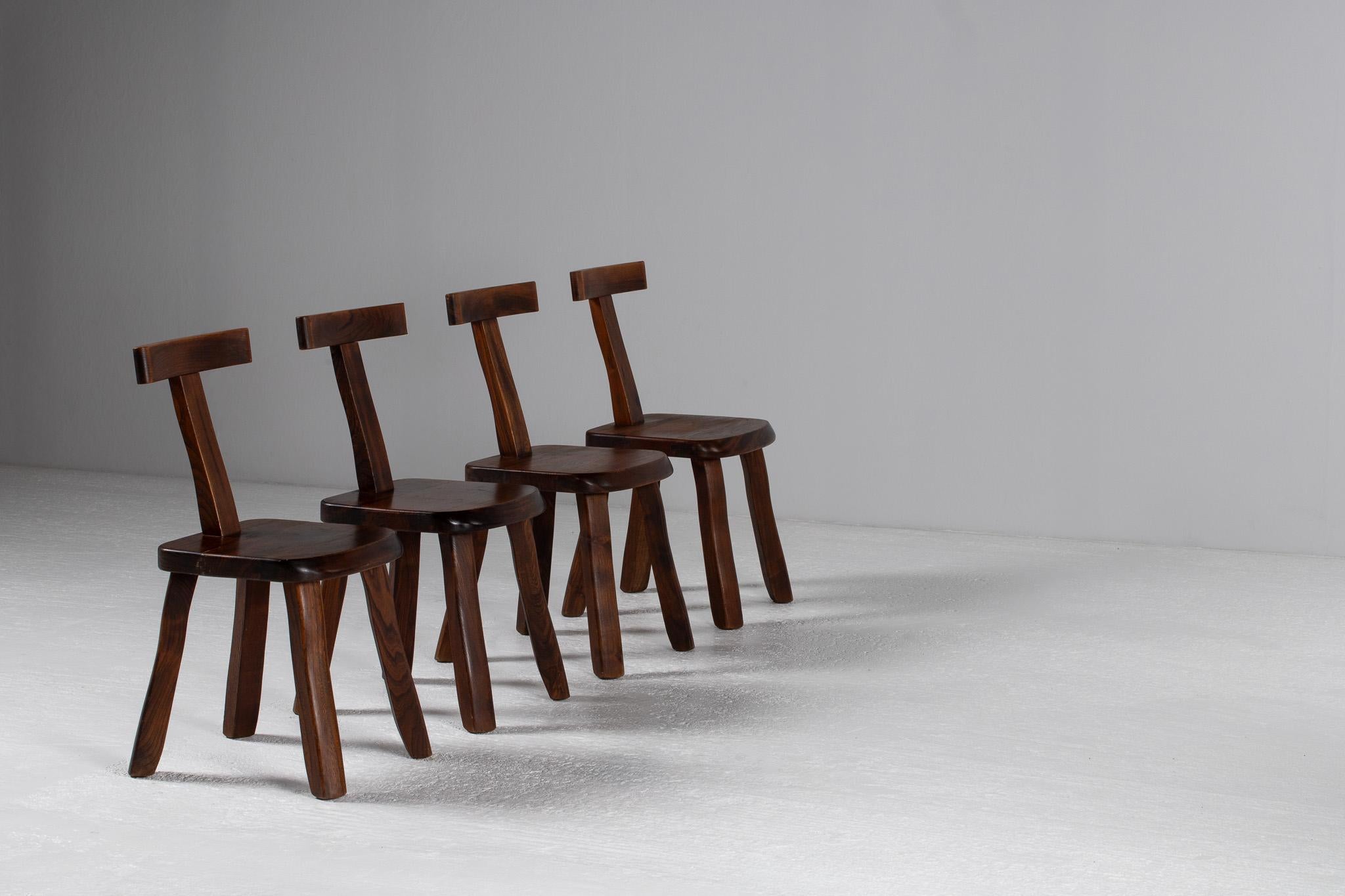 Set of 6 Olavi Hänninen Solid Wood Chairs - T chairs en vente 5