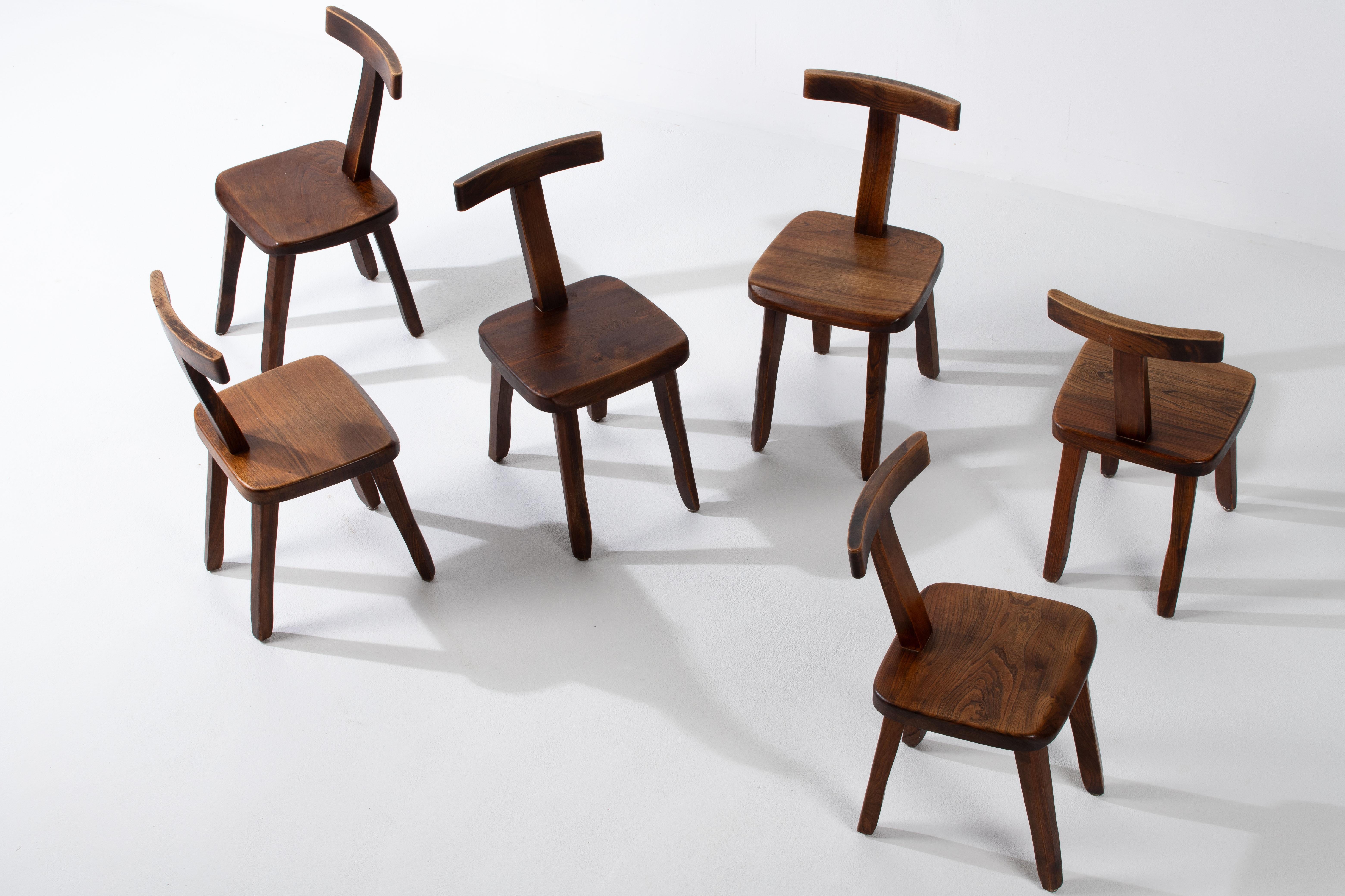 Description:

Presenting a remarkable set of six chairs designed by the renowned Finnish designer Olavi Hänninen. Crafted from rich, solid wood, these chairs embody a blend of rustic charm and modernist simplicity, making them an exceptional