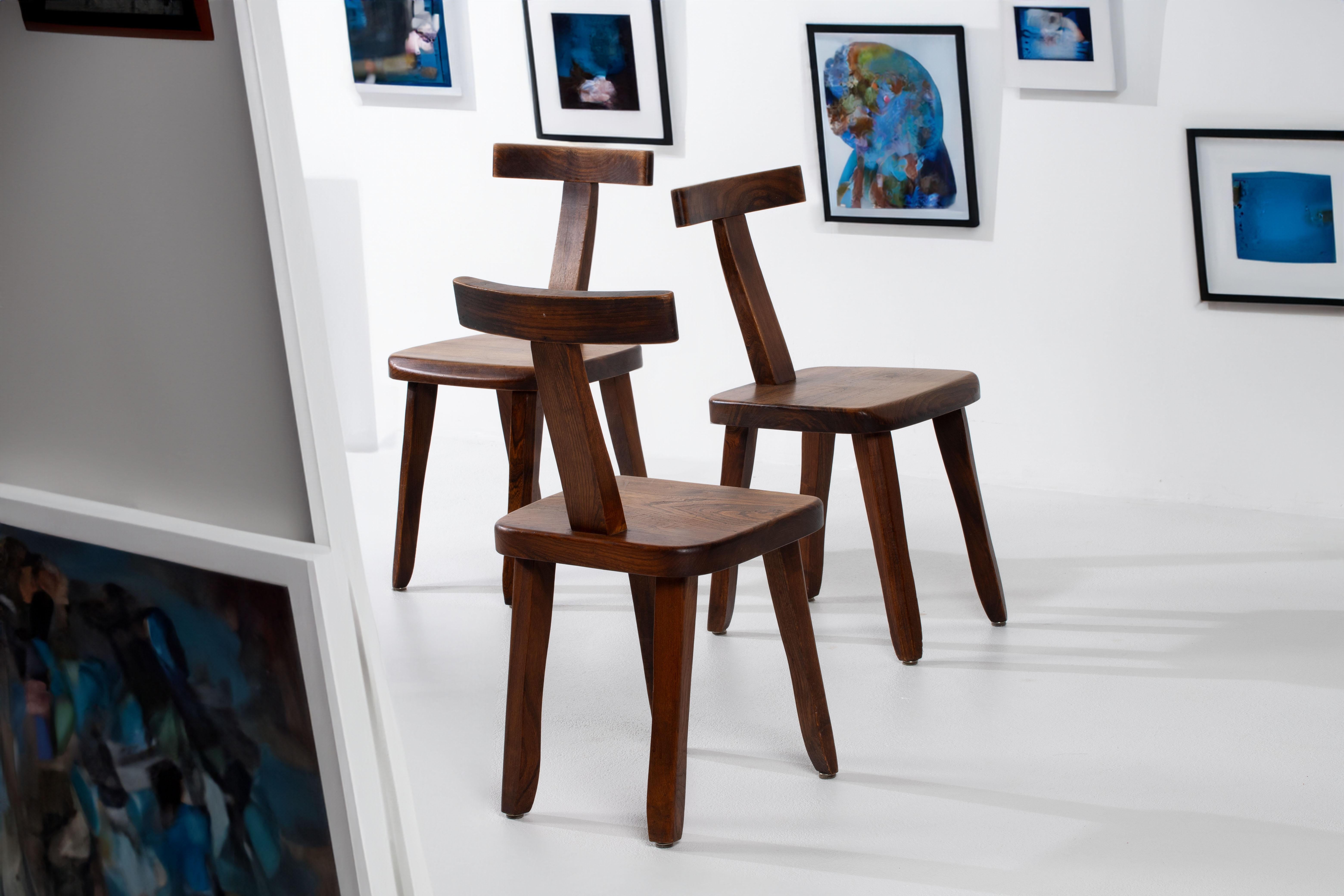 Finnish Set of 6 Olavi Hänninen Solid Wood Chairs - T chairs