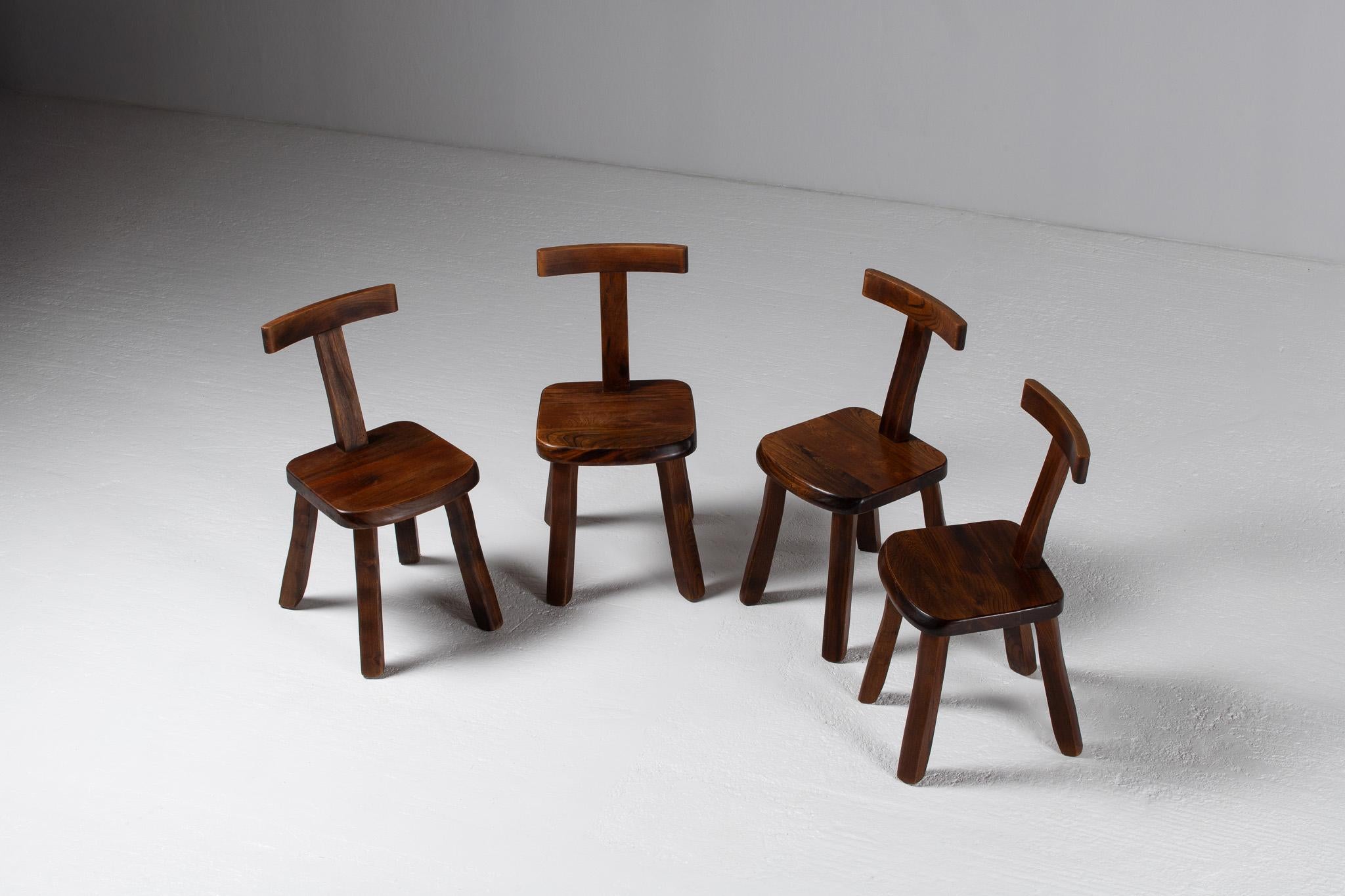 Set of 6 Olavi Hänninen Solid Wood Chairs - T chairs État moyen - En vente à Kaštel Sućurac, Splitsko-dalmatinska županija