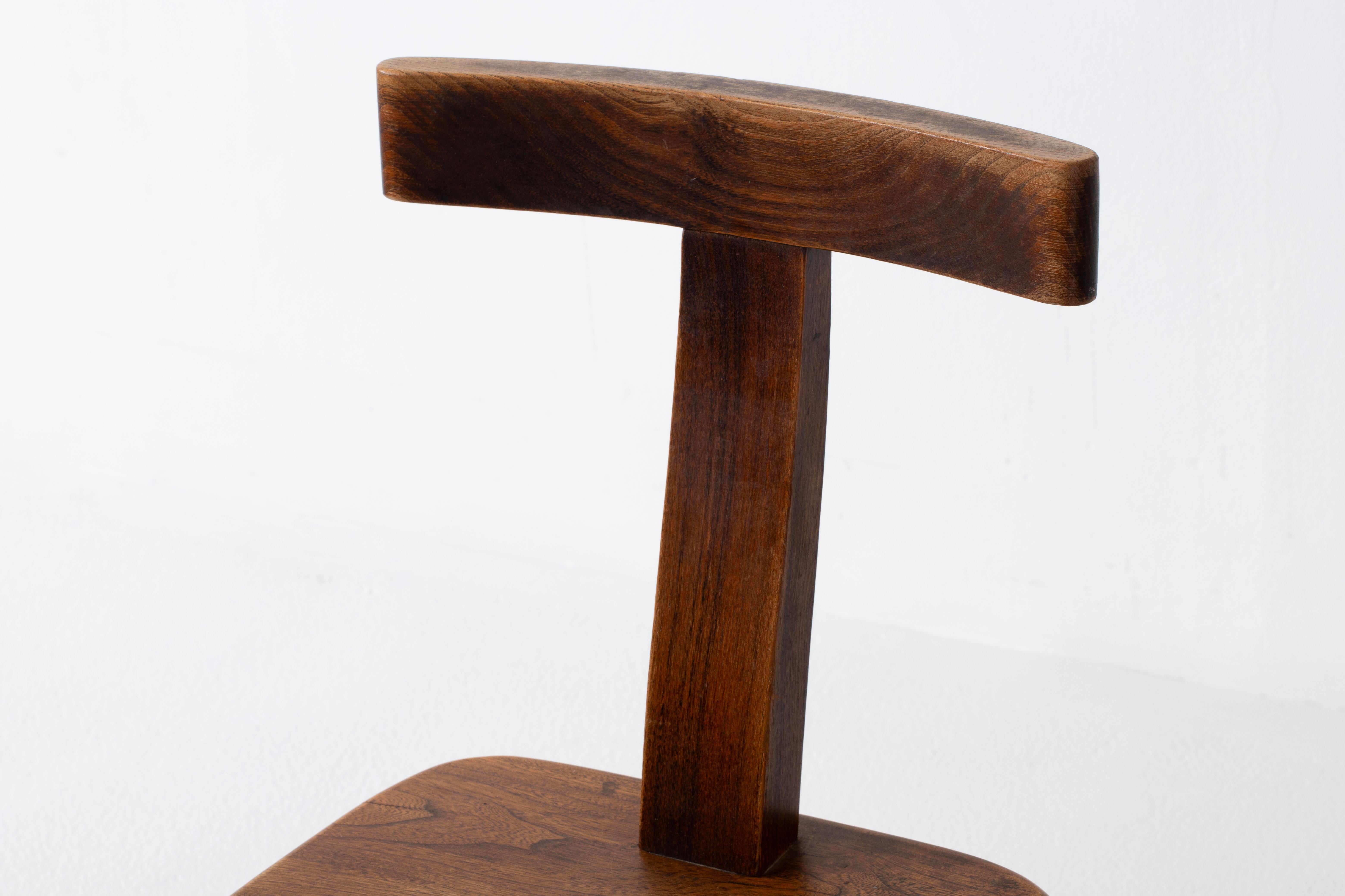 Elm Set of 6 Olavi Hänninen Solid Wood Chairs - T chairs