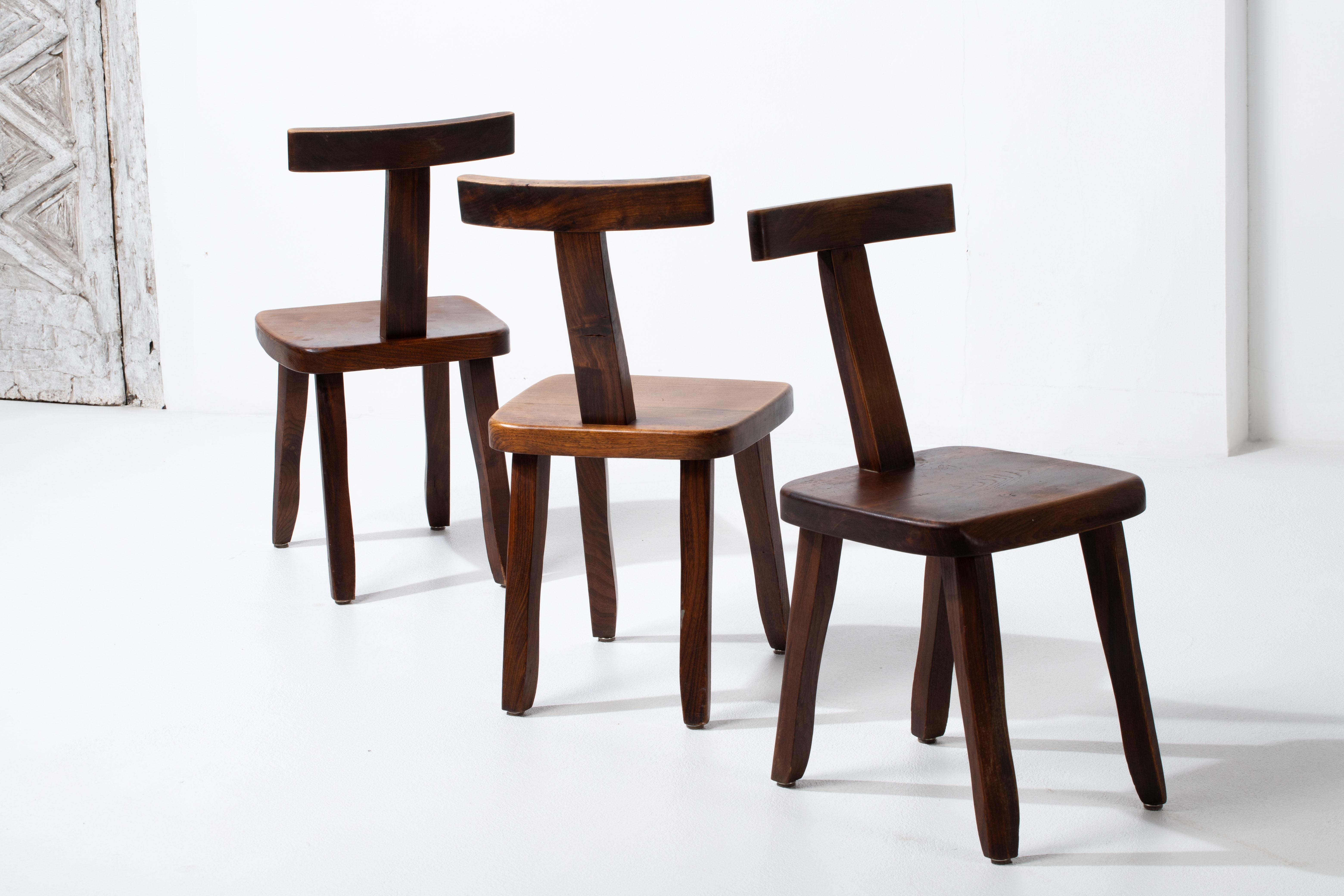 Set of 6 Olavi Hänninen Solid Wood Chairs - T chairs 1