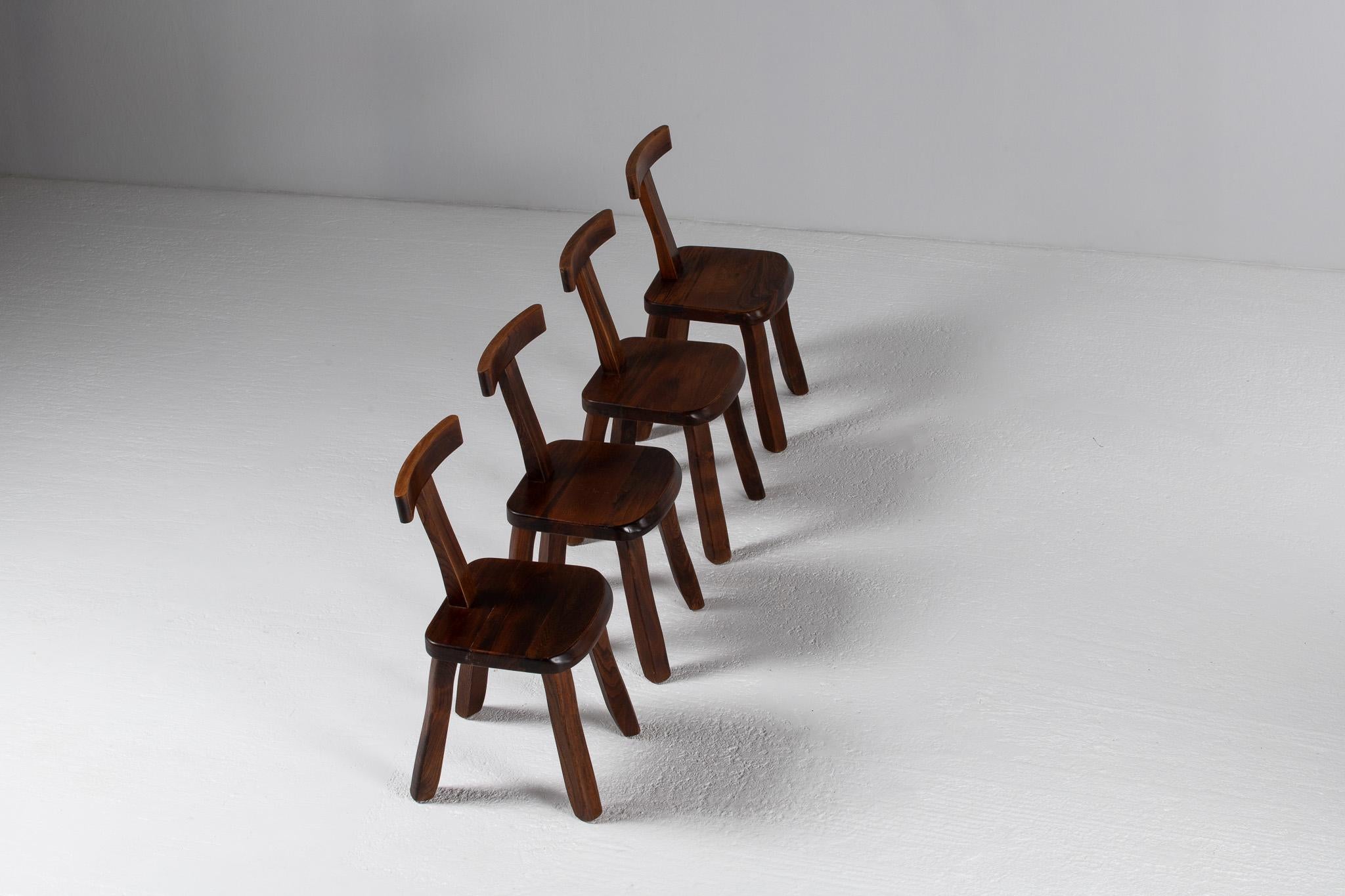 Set of 6 Olavi Hänninen Solid Wood Chairs - T chairs en vente 1