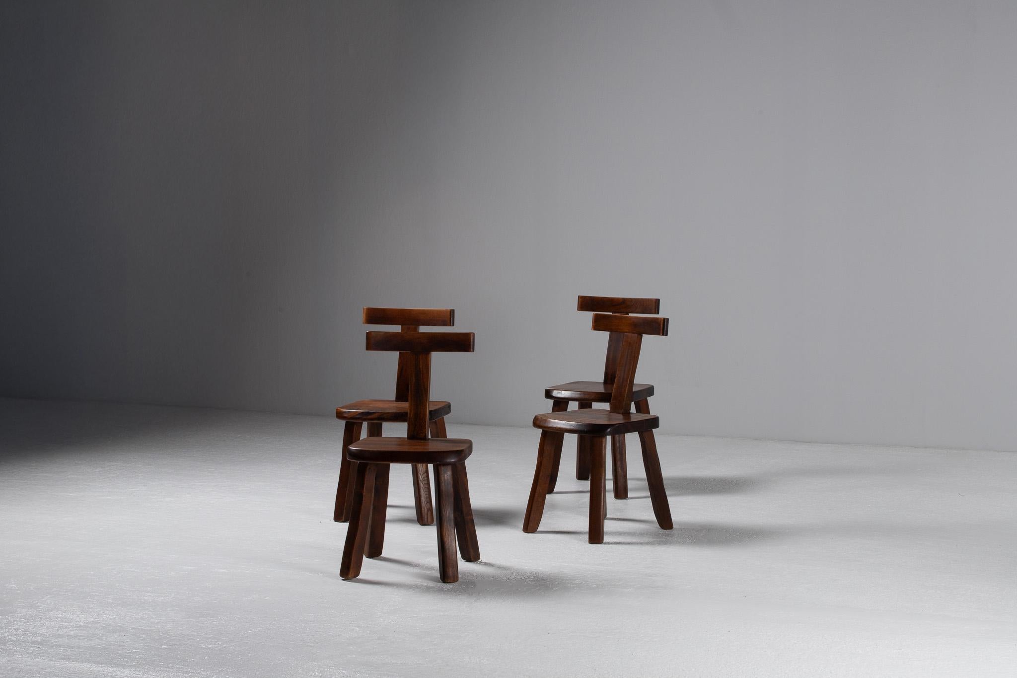 Set of 6 Olavi Hänninen Solid Wood Chairs - T chairs en vente 2