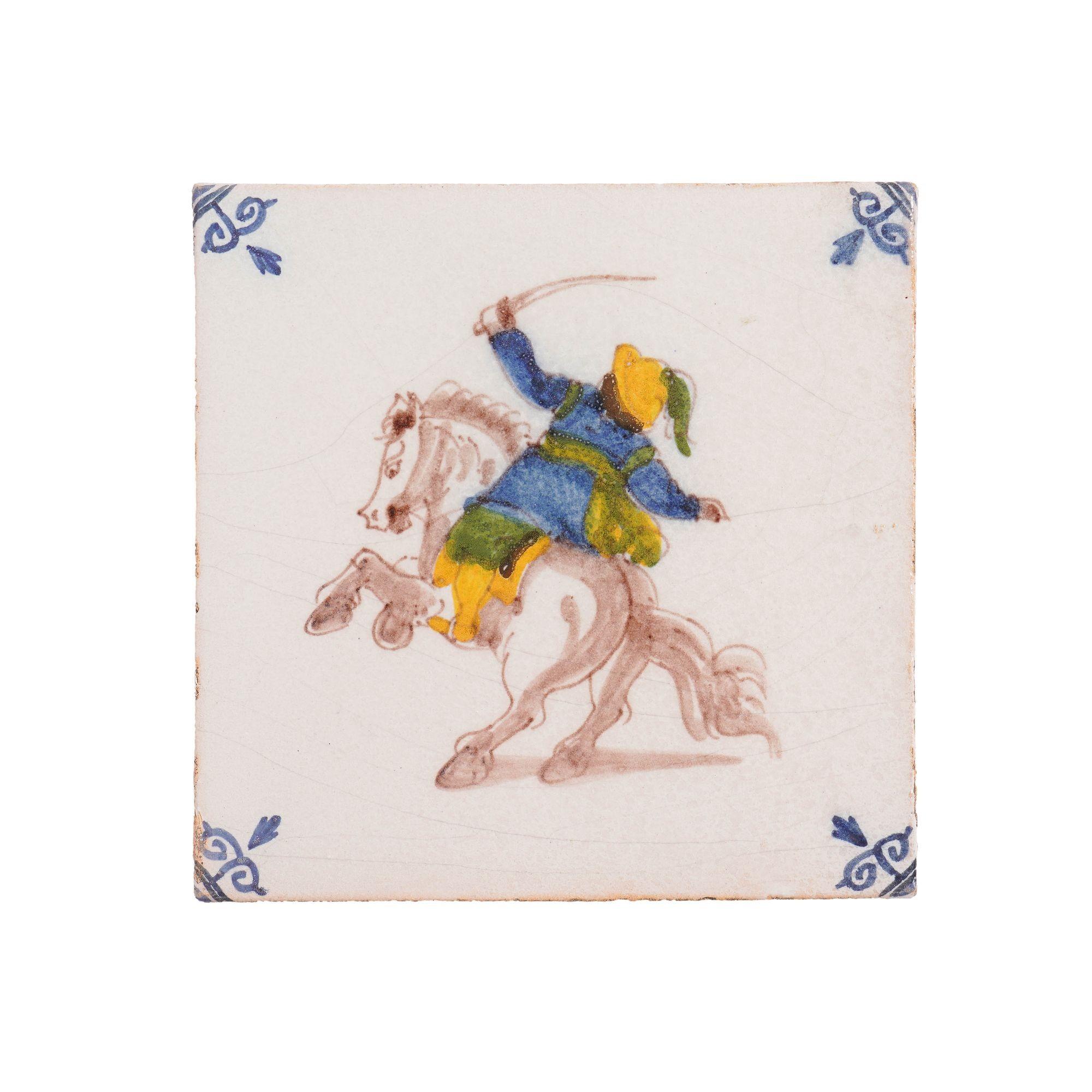 Set of 6 Old Dutch Hand Painted Delft Tiles by Royal Tichelaar Makkum, c. 1880 For Sale 5