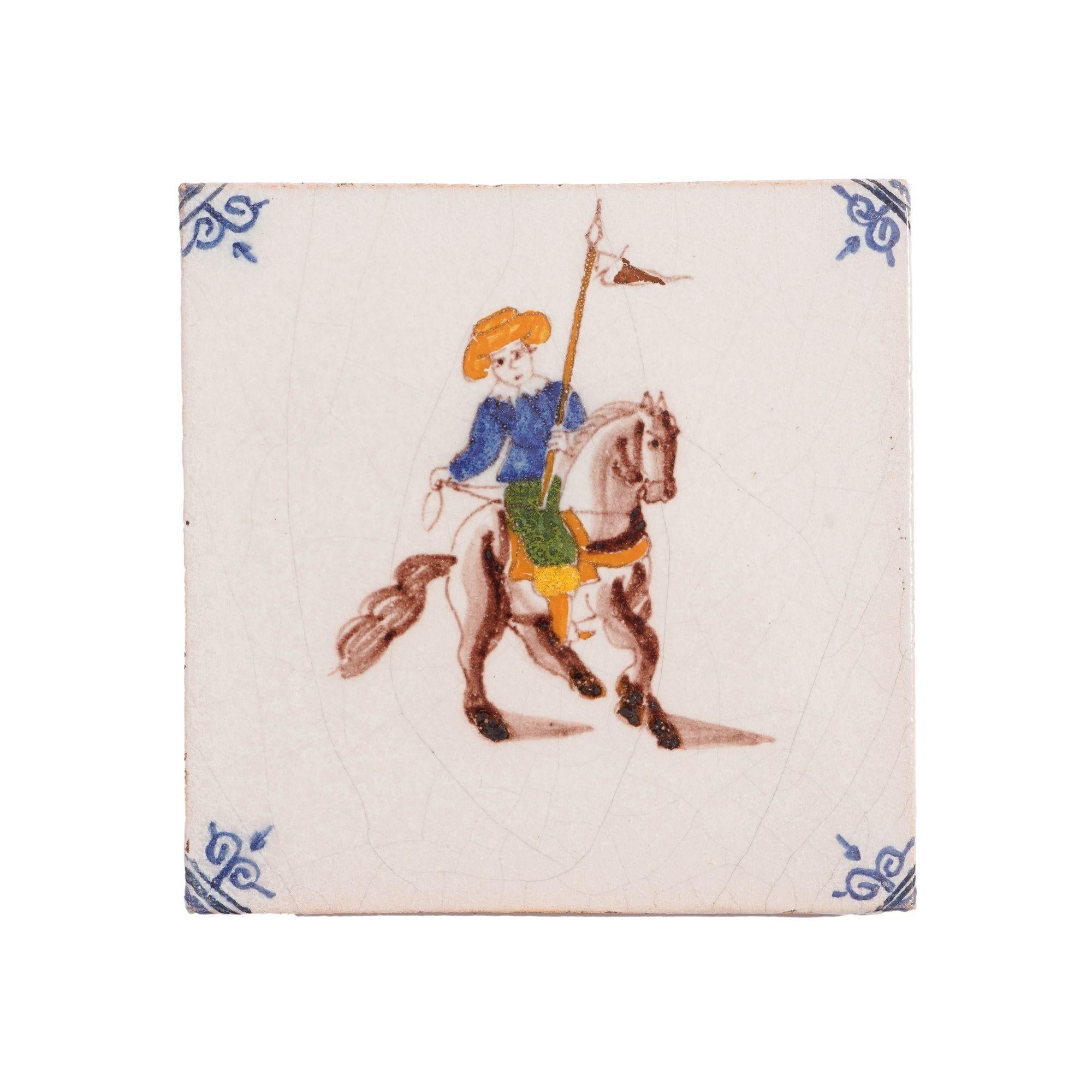 Set of 6 Old Dutch Hand Painted Delft Tiles by Royal Tichelaar Makkum, c. 1880 For Sale 7