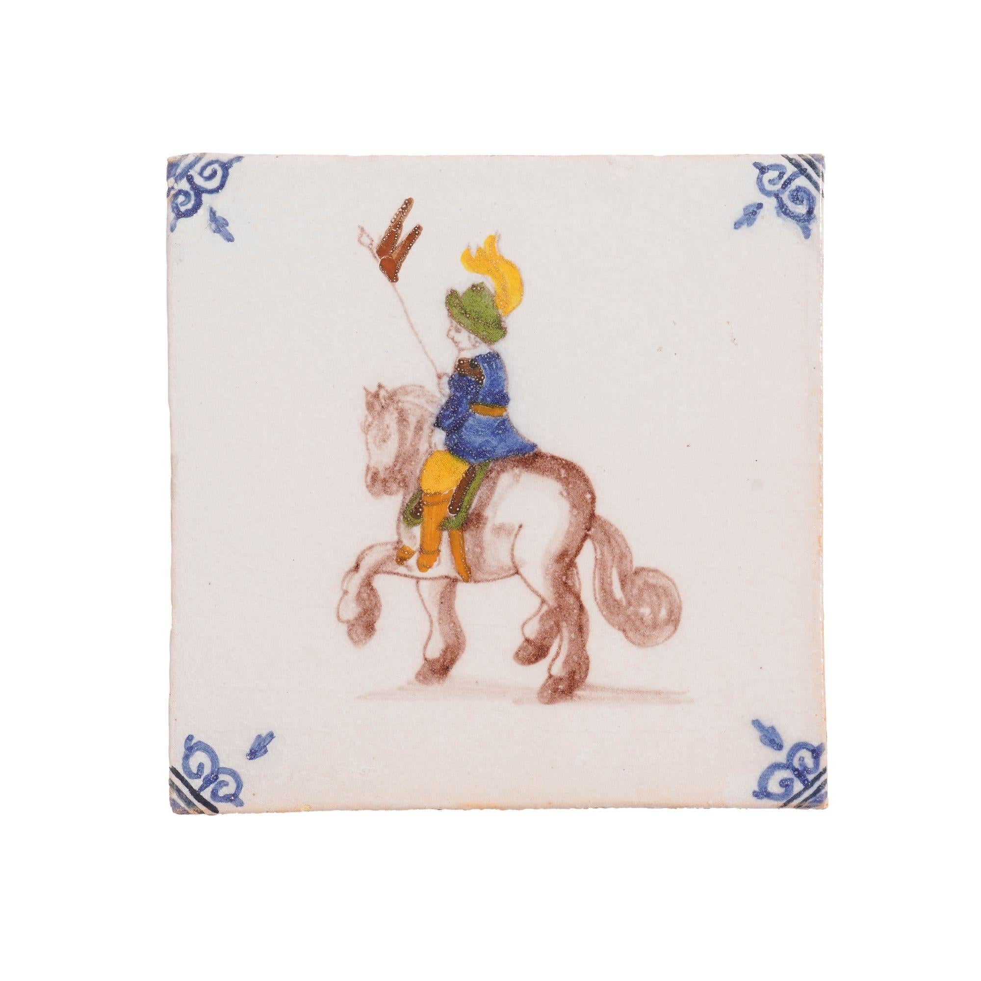 Set of 6 Old Dutch Hand Painted Delft Tiles by Royal Tichelaar Makkum, c. 1880 For Sale 3