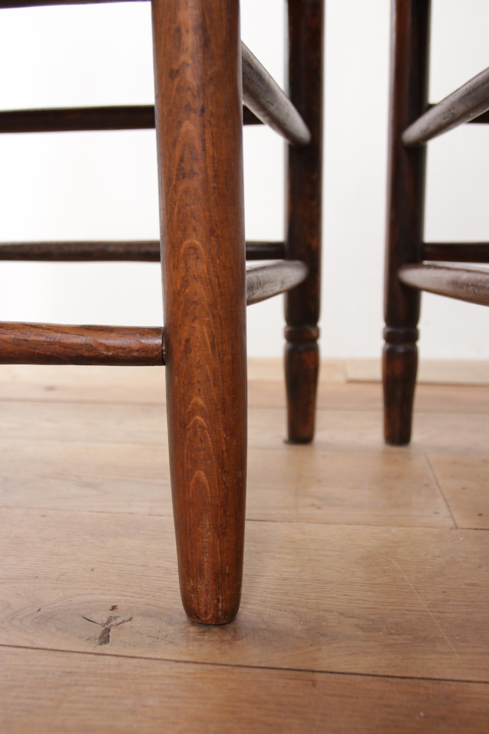 Set of 6 Old Dutch Ladder Back Oak - Rush Seat Dining Chairs 4
