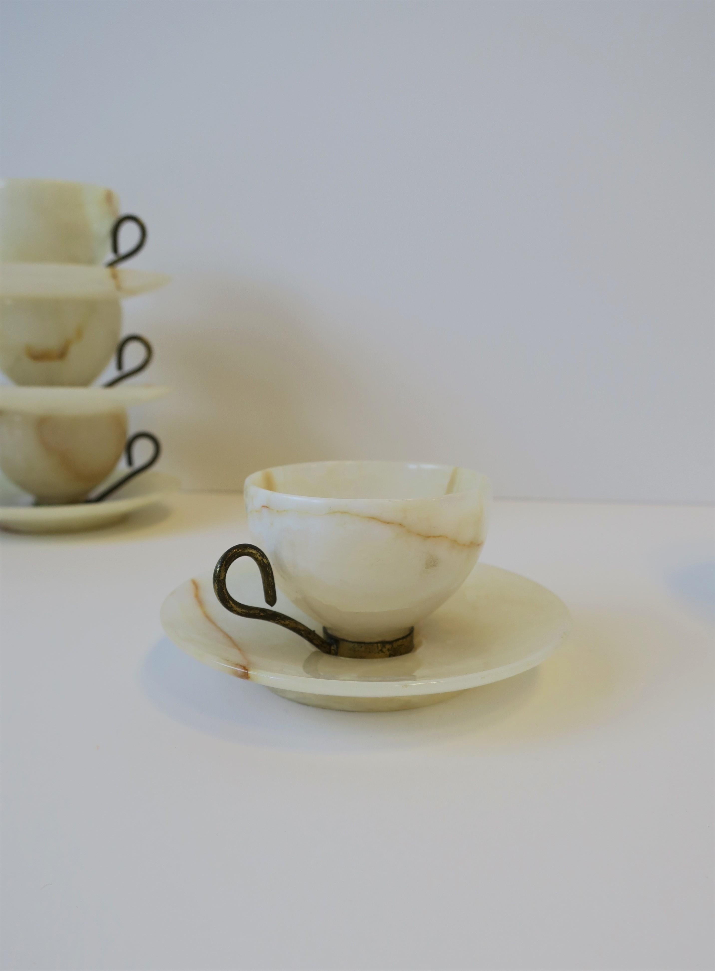 Onyx and Gold Gilt Coffee Cups and Saucers 4