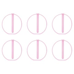 Set of 6 Opaque Pink Gaia Vases by Valeria Vasi