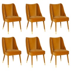 Set of 6 Organic nature-inspired velvet Figueroa dining chair by InsidherLand