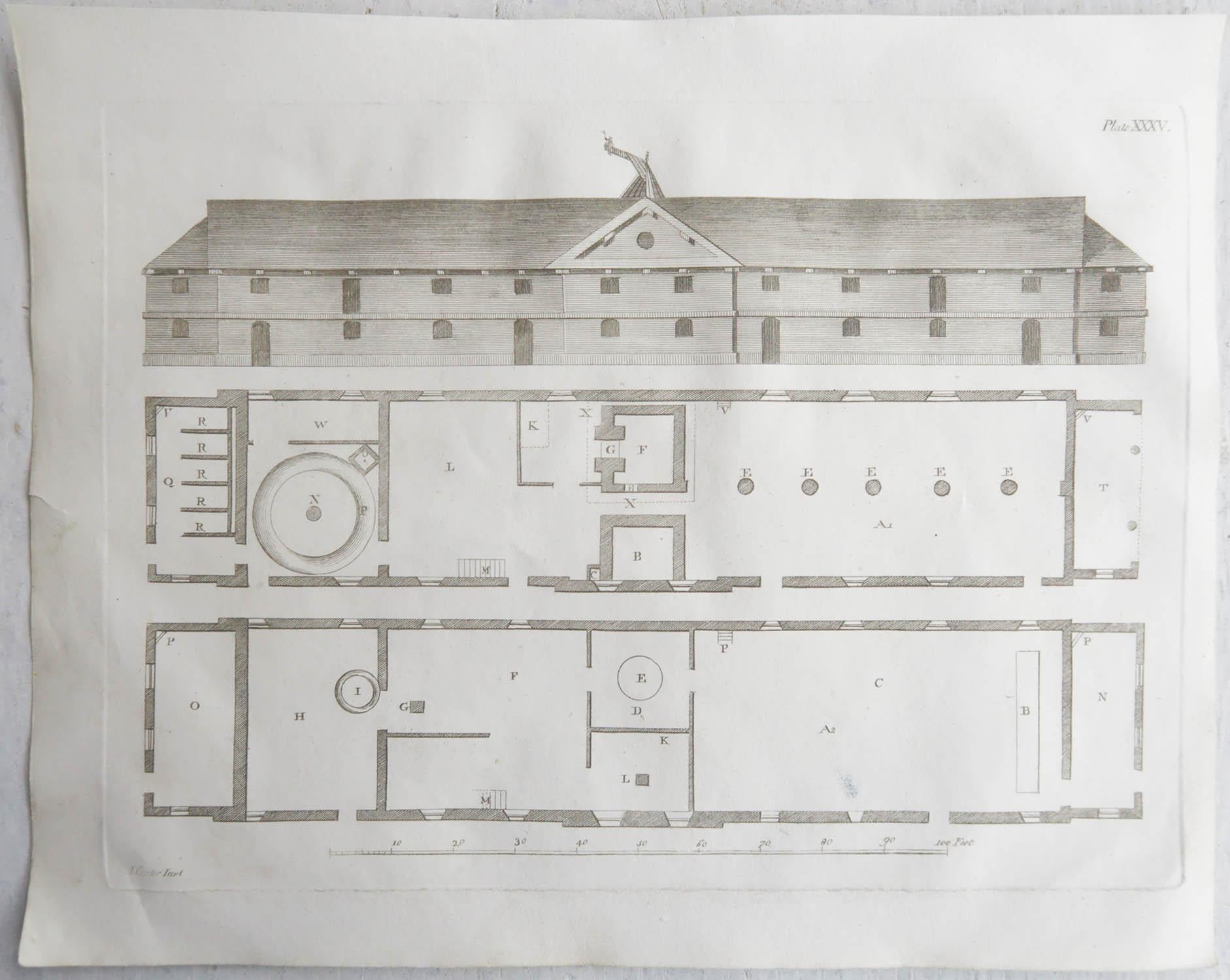 Anglais Ensemble de 6 estampes architecturales originales et anciennes d'après L.Carter. C. 1813 en vente