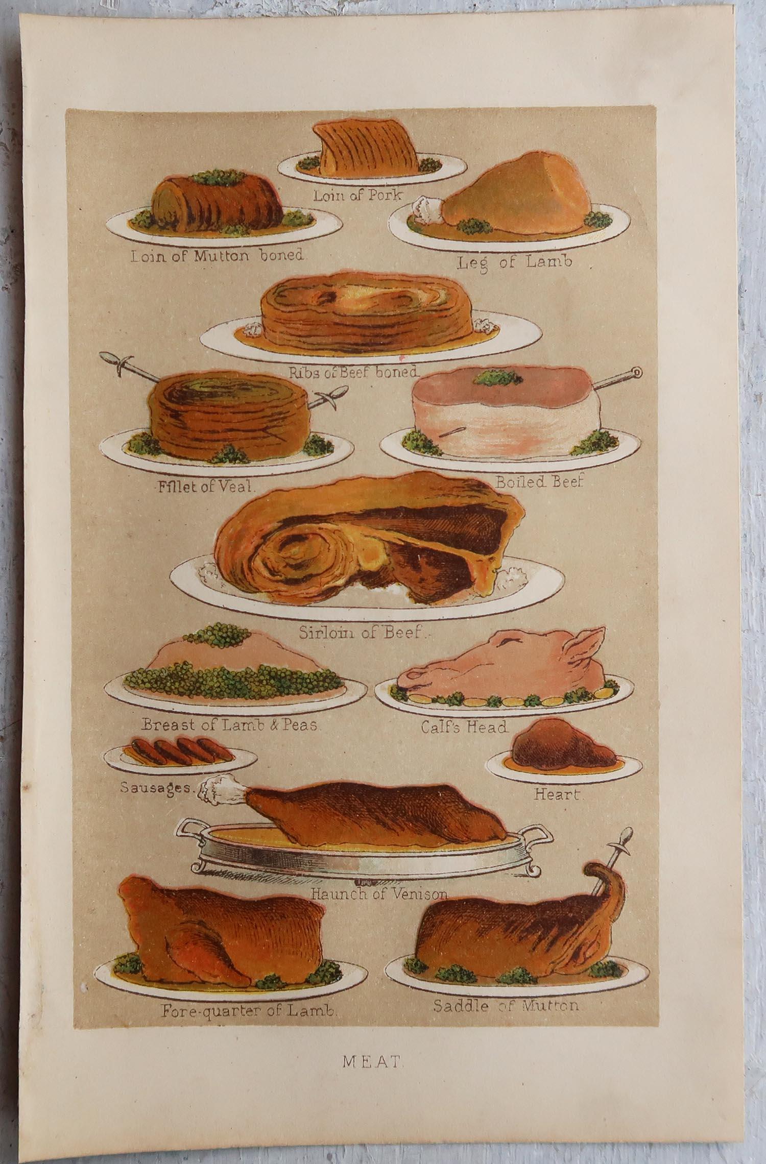 Wonderful set of 6 food related prints

Lithographs

Published C.1890

Unframed.

The measurement given is the paper size of one print.