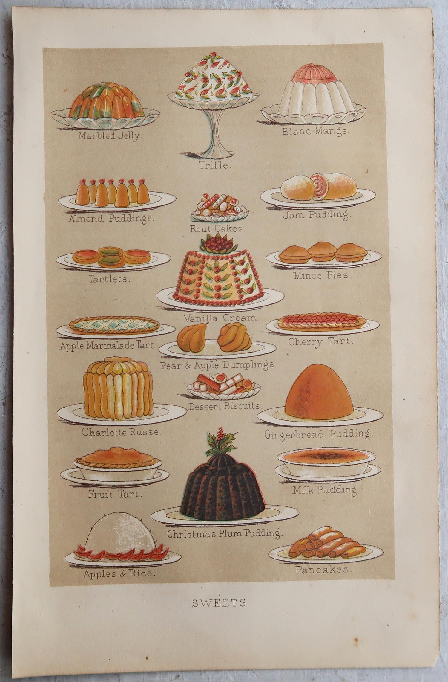 Other Set of 6 Original Antique Food Related / Cookery Prints. C.1890