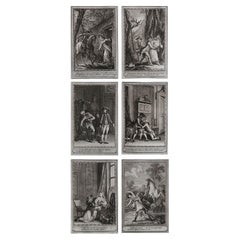 Set of 6 Original Antique Prints After Antoine Borel "Tom Jones", circa 1790