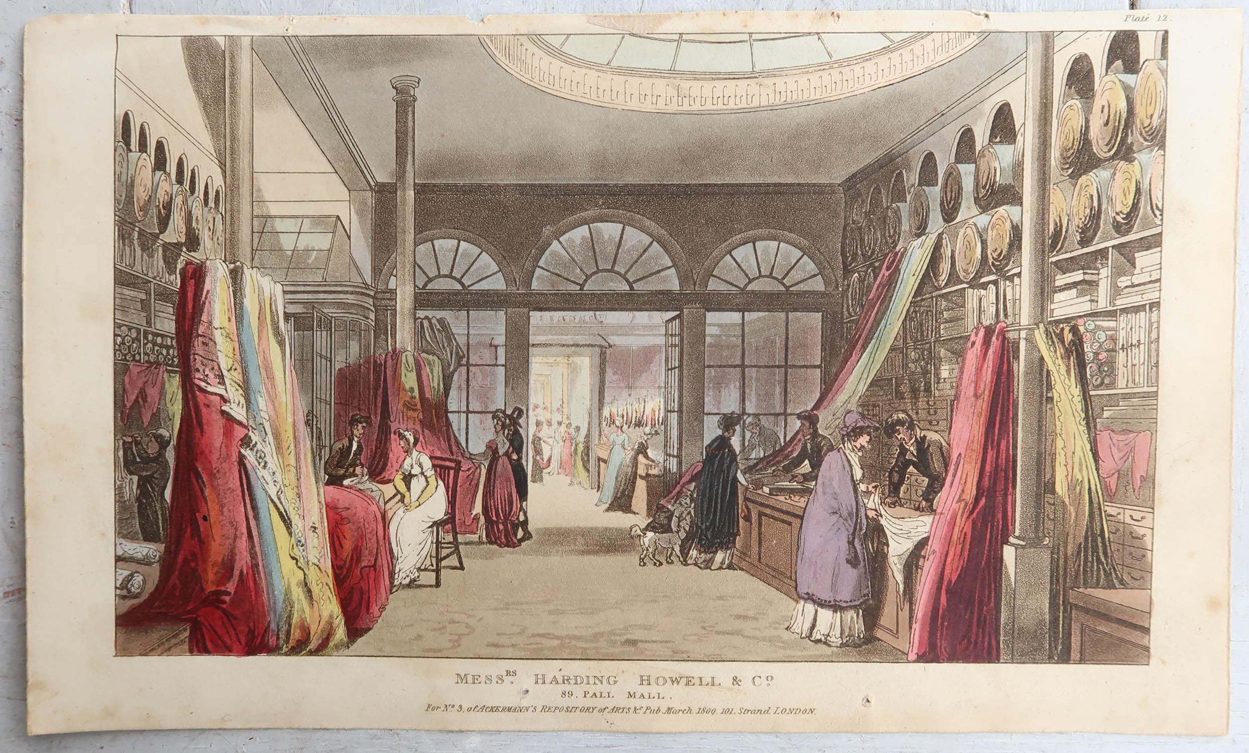 Wonderful set of prints of London shop interiors

Aquatints with original color after the original drawings by Pugin and Rowlandson

From Ackermanns Repository. Dated 1809.

Unframed.


.