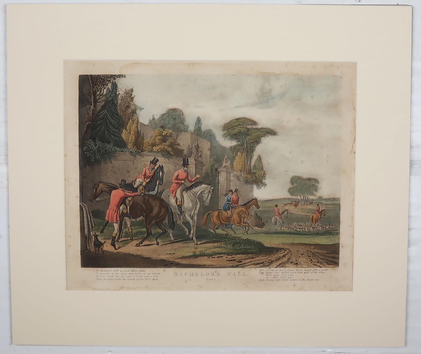English Set of 6 Original Antique Sporting Prints After Turner, Early 19th Century