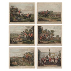 Set of 6 Original Antique Sporting Prints After Turner, Early 19th Century