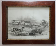 Set of 6 Original Antique Sporting Prints in Pollard Oak Frames, C.1810