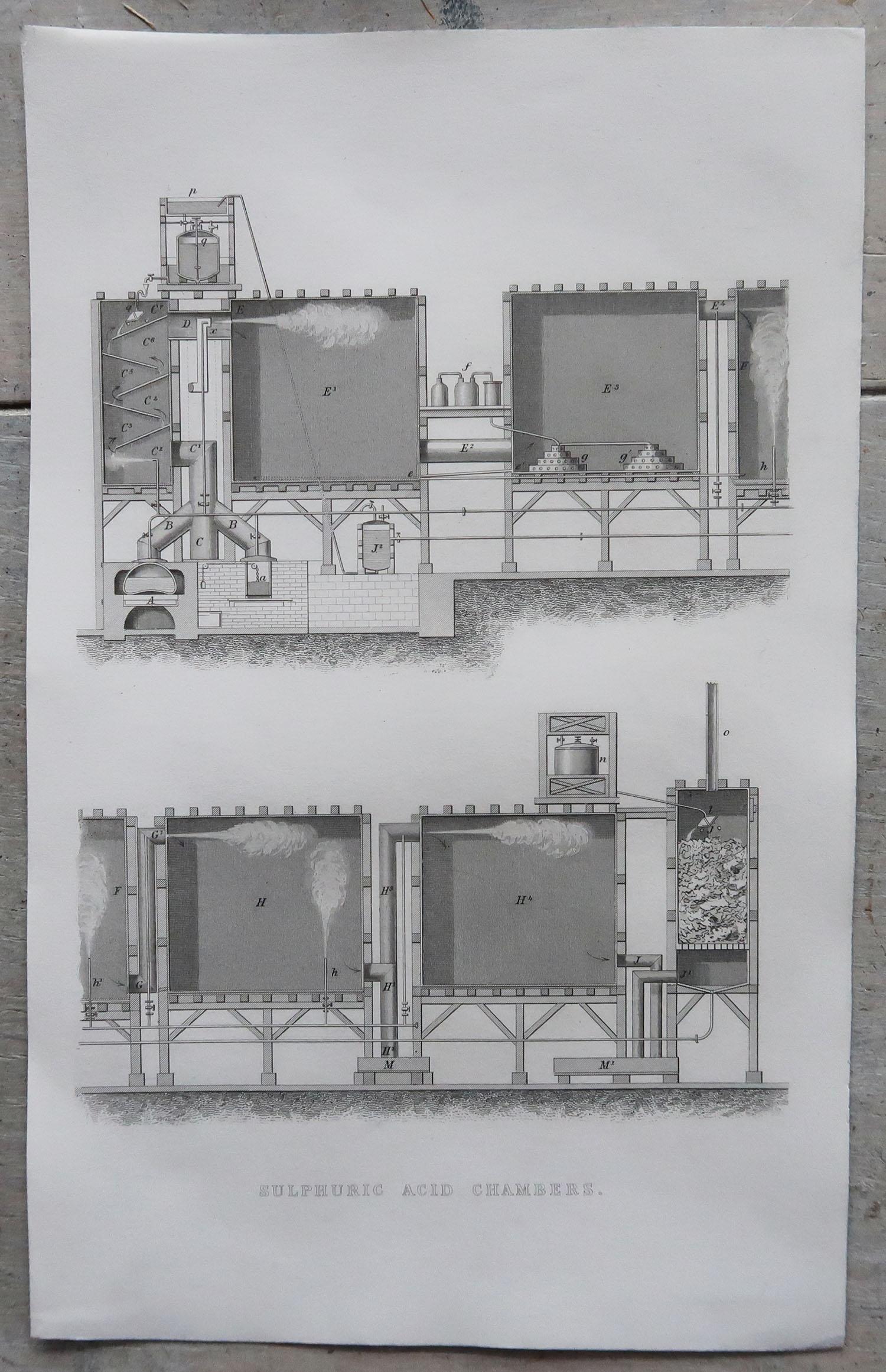 Set of 6 Original Antique Technical Prints, Engines / Machines, C.1850 In Good Condition For Sale In St Annes, Lancashire
