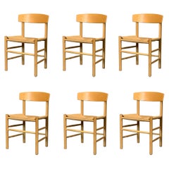 Set of 6 Original Borge Mogensen Chair "Shaker" Mod. J39, Fredericia Furniture