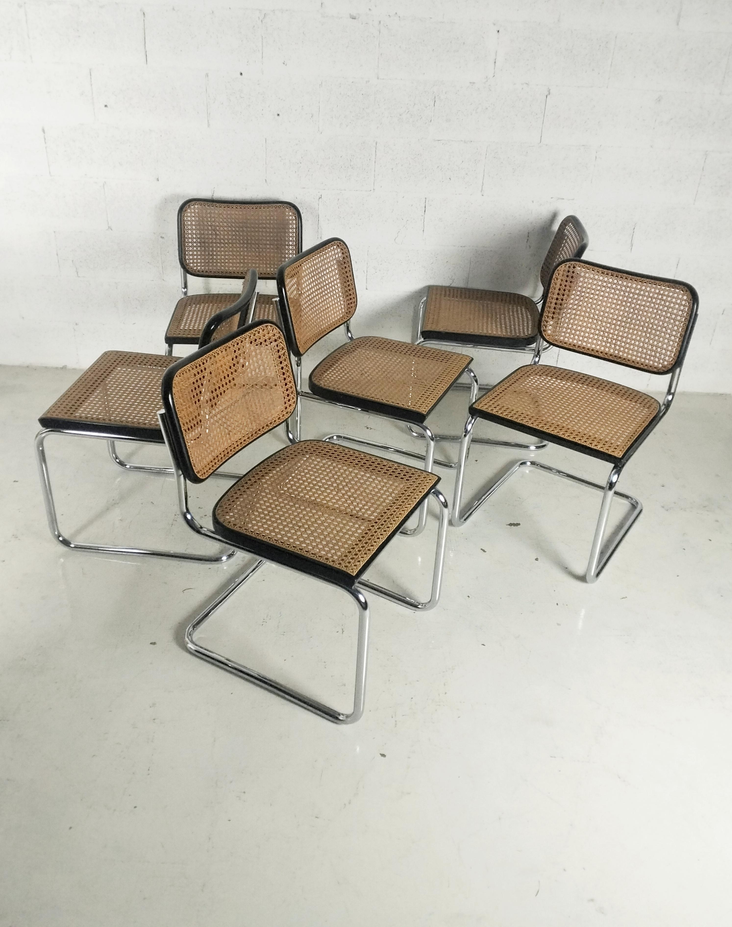 Set of 8 Original Cesca Chairs, by Marcel Breuer for Gavina, Italy For ...