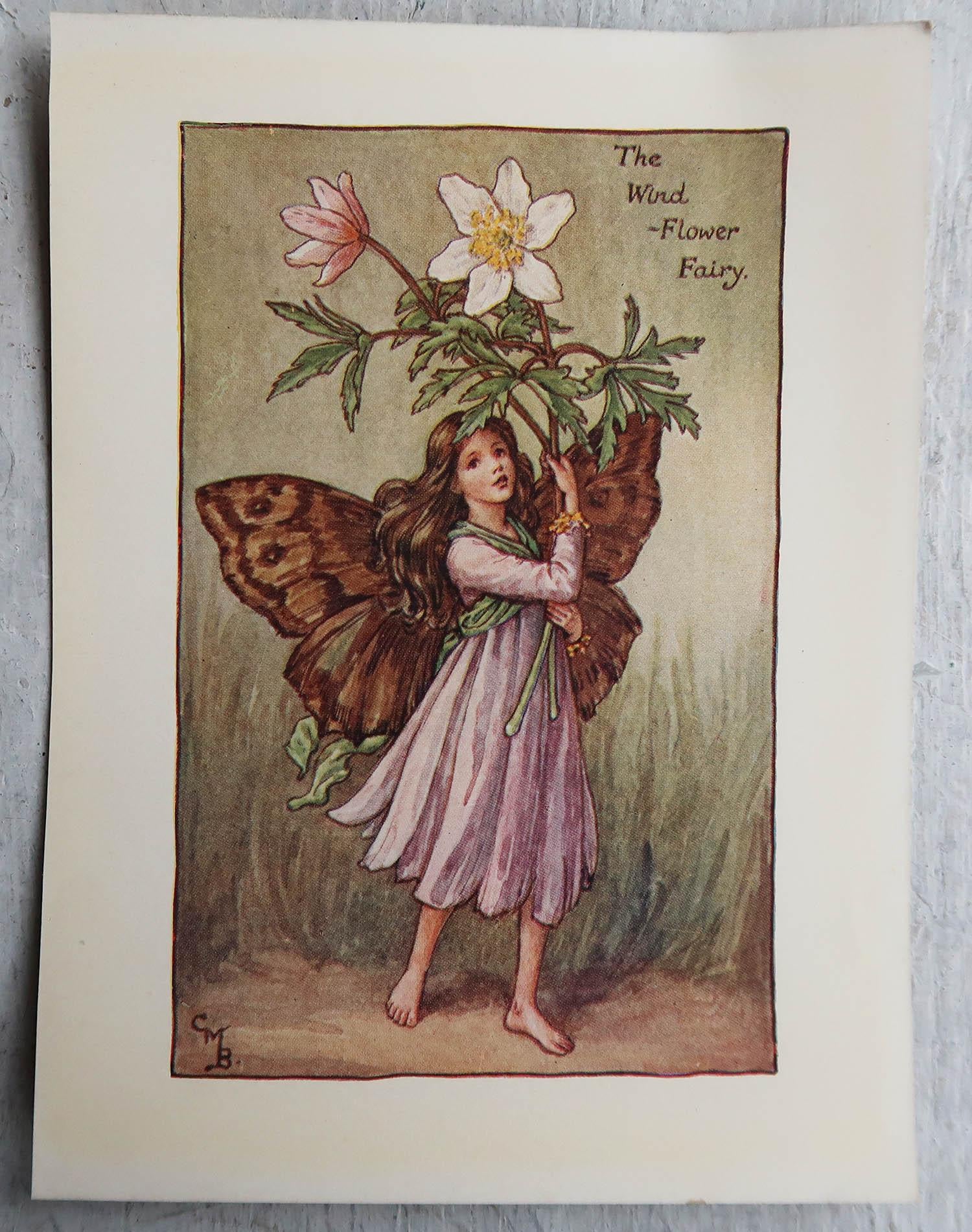 20th Century Set of 6 Original Flower Fairy Prints, circa 1920