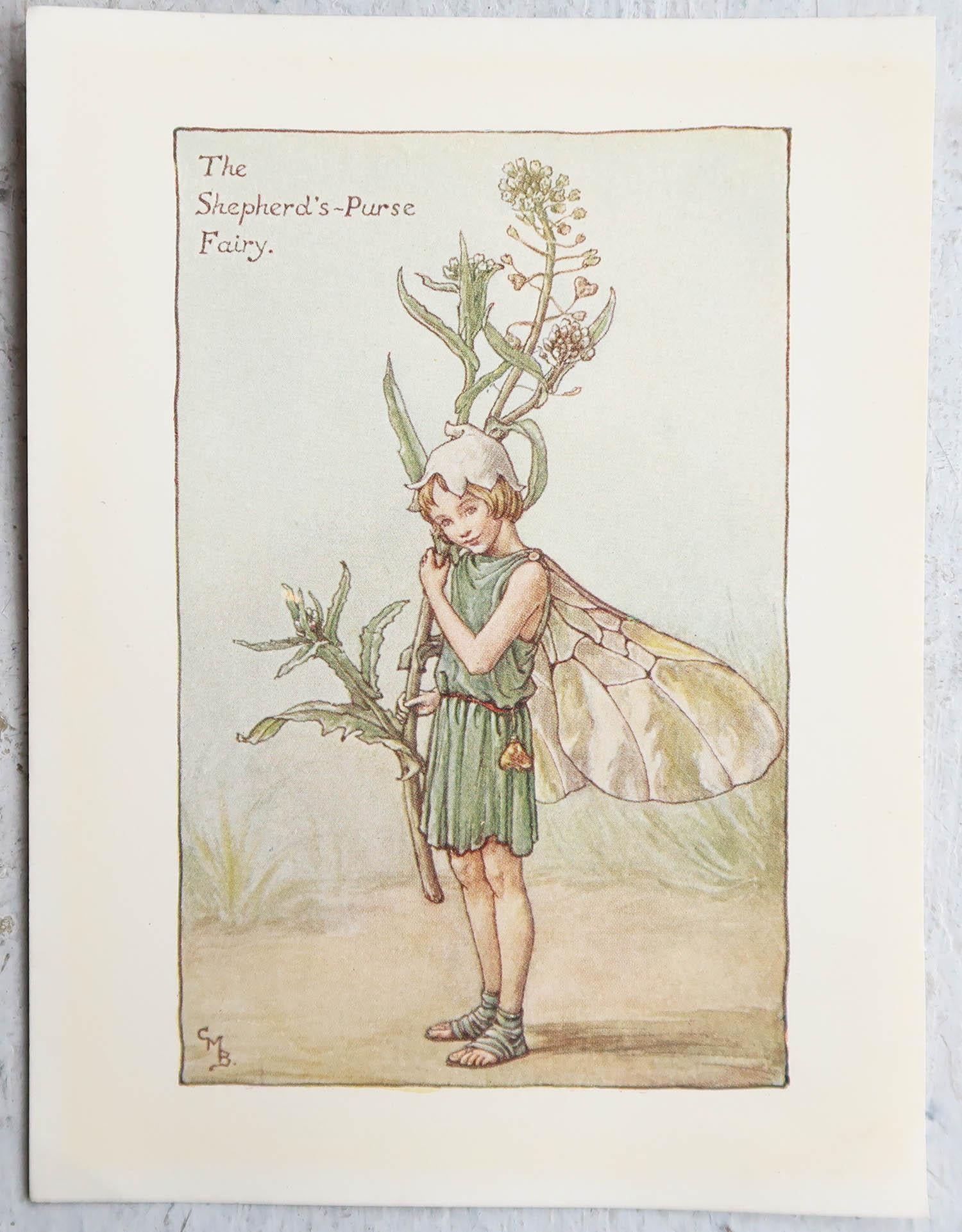 Other Set of 6 Original Flower Fairy Prints, circa 1930 For Sale