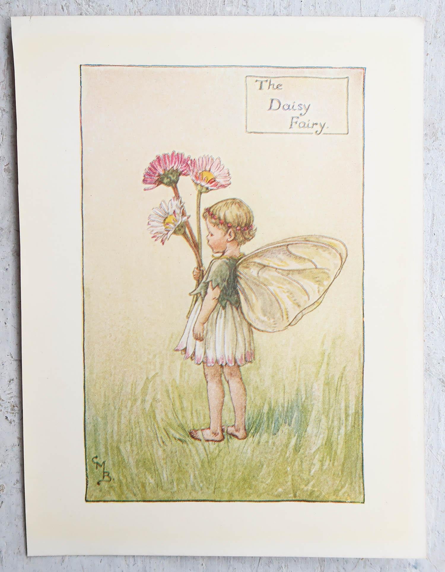 20th Century Set of 6 Original Flower Fairy Prints, circa 1930 For Sale