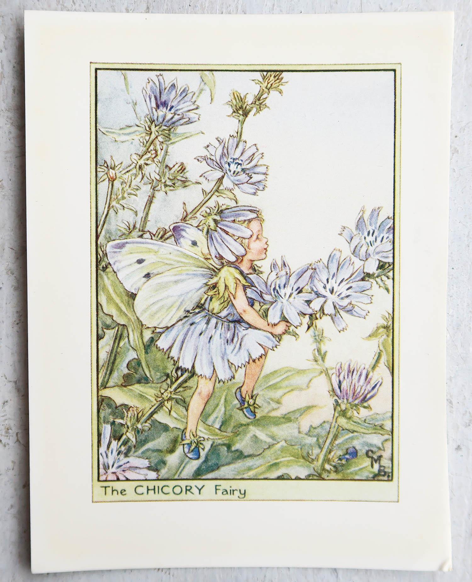 Set of 6 Original Flower Fairy Prints, circa 1930 For Sale 1